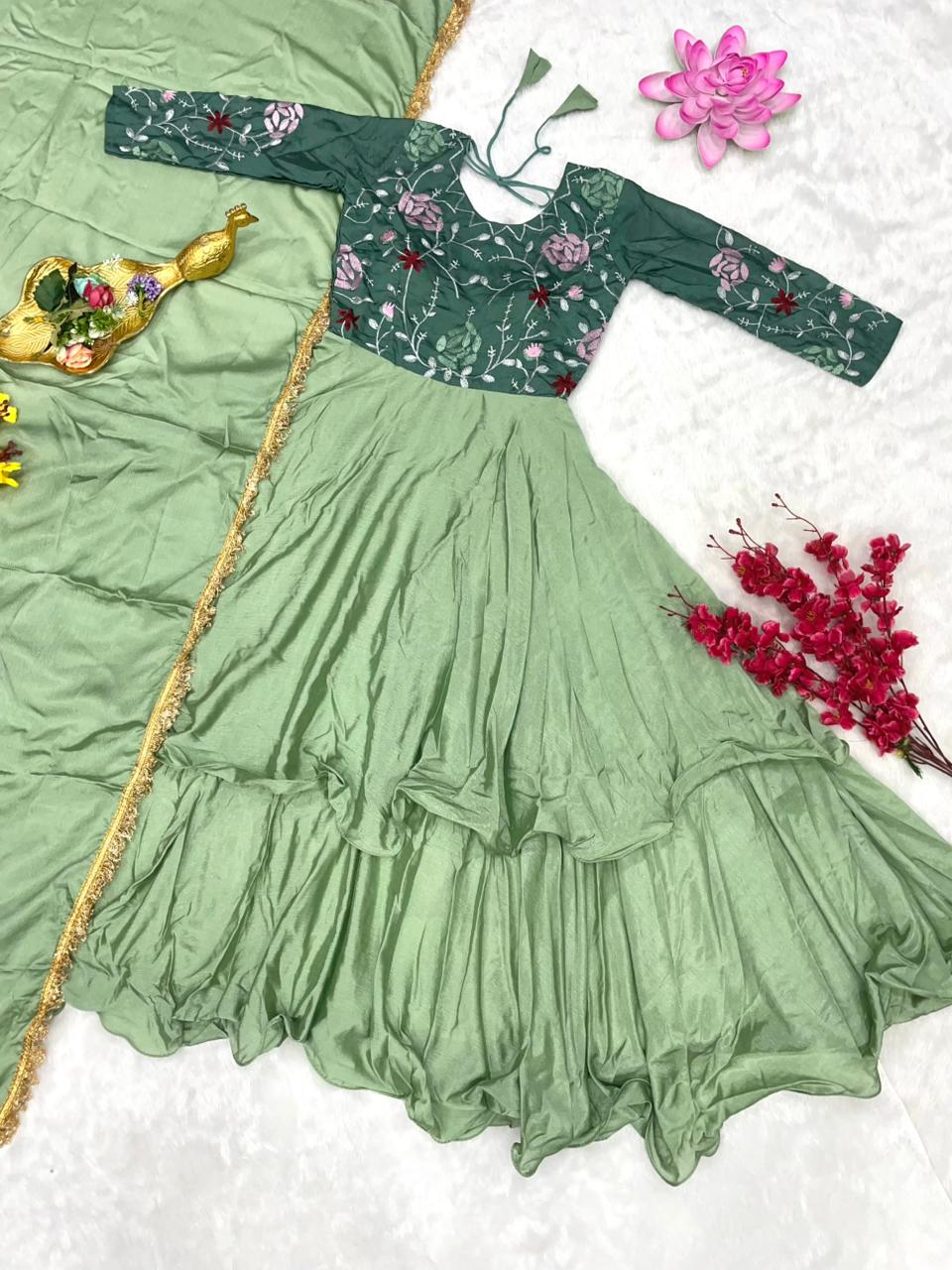 Fully Stitched Chinon Gowns