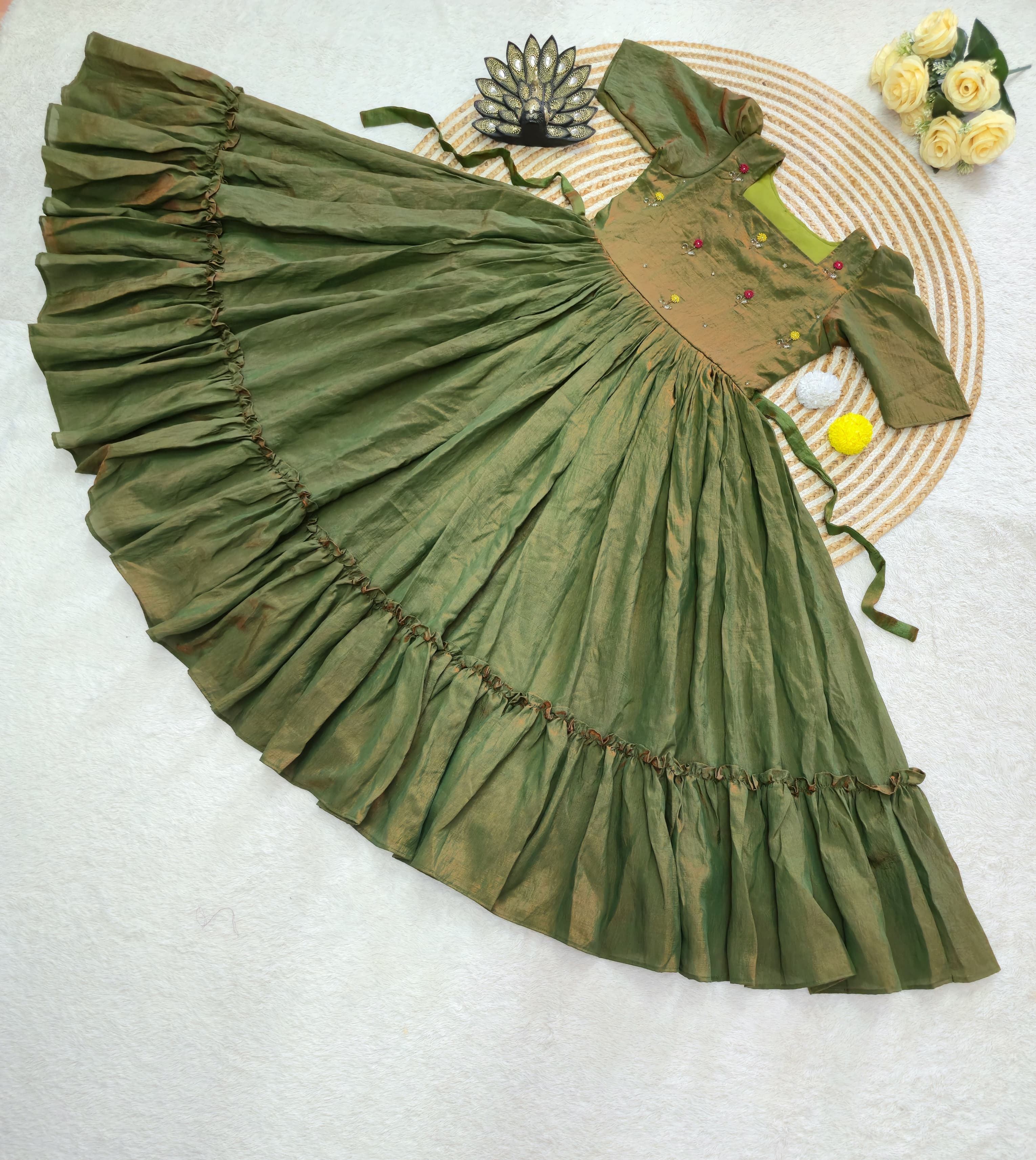 Designer Midi Dress with Handwork