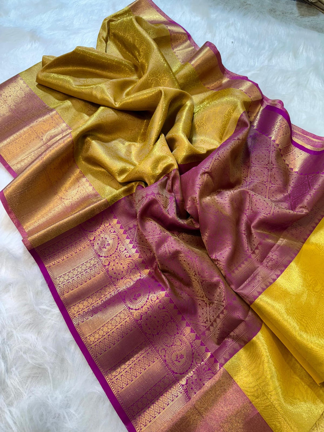 Gold Banarasi Tissue Silk Saree
