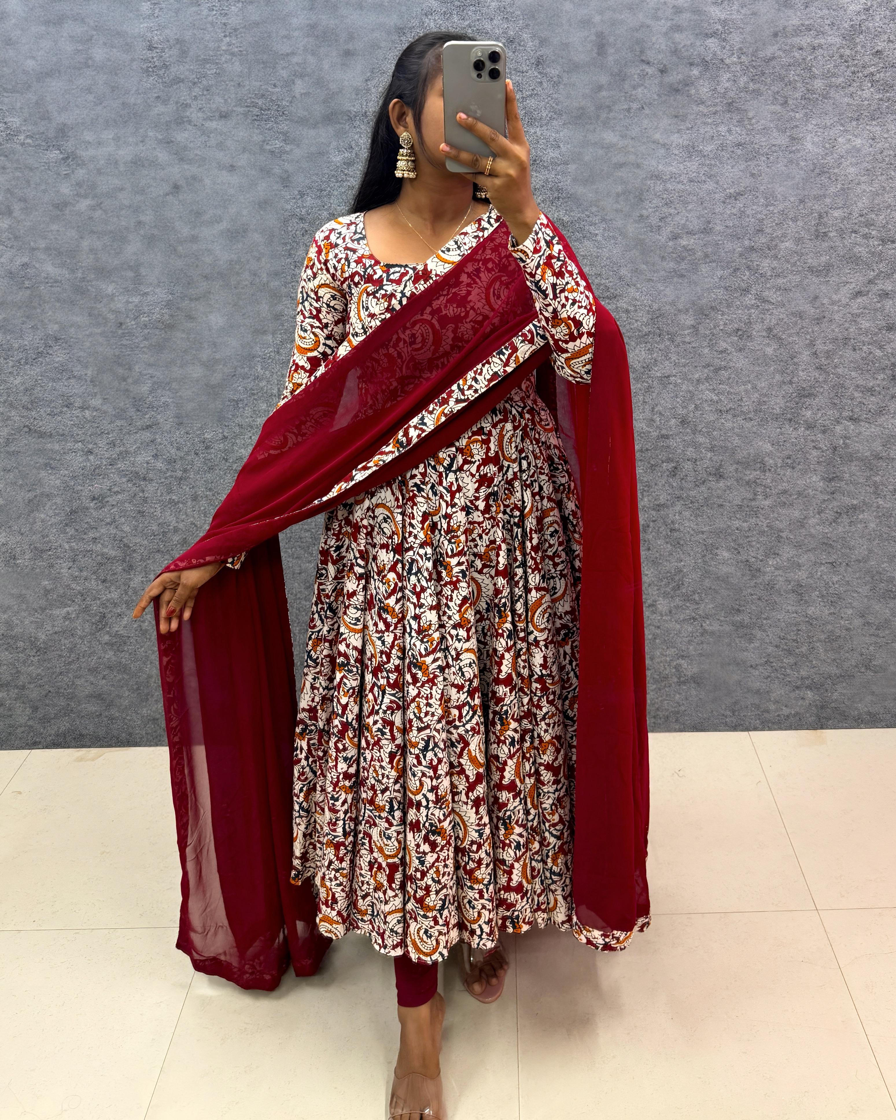 Anarkali Dresses with Hand Block Print