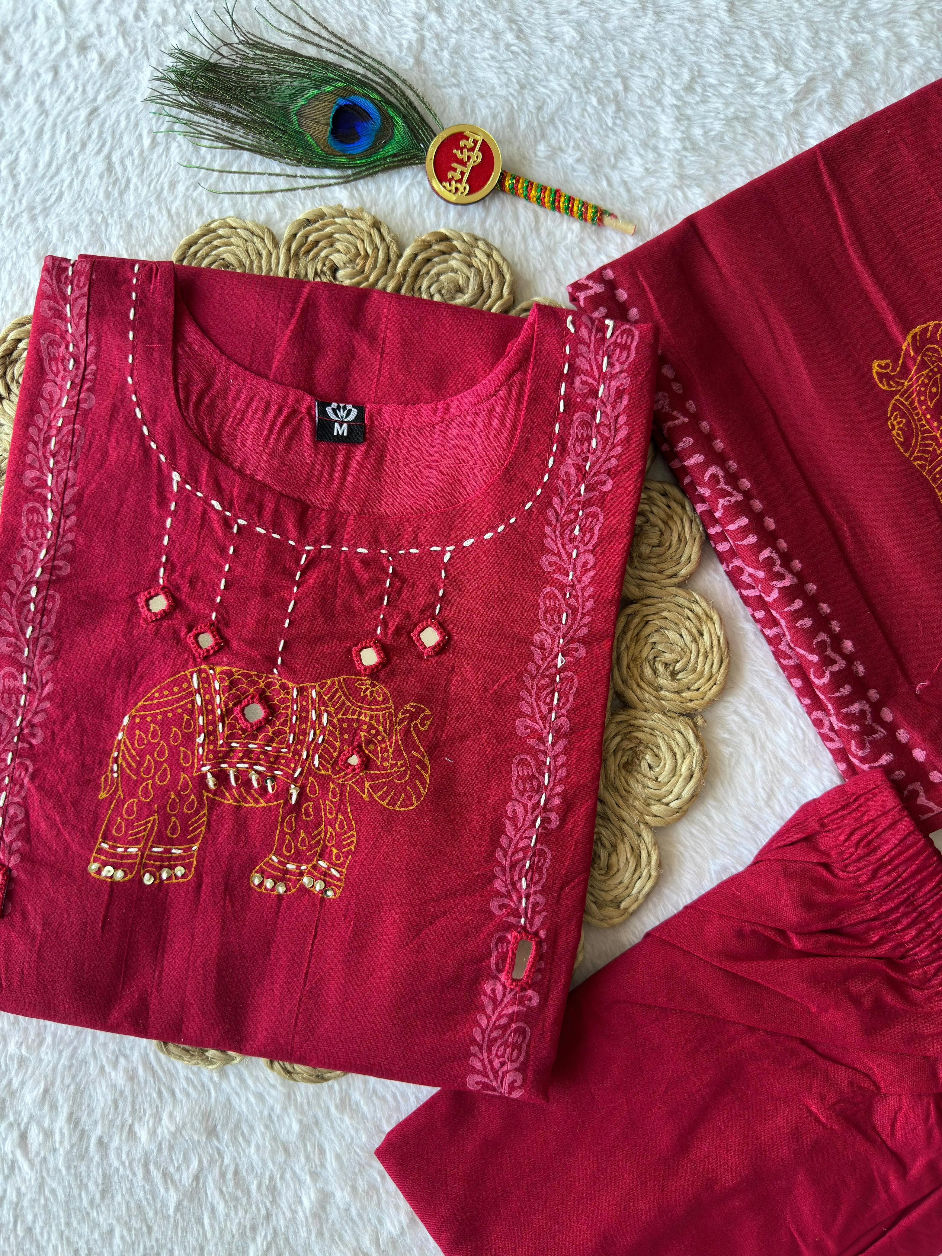 New Designer A-Line Kurti Pant Dupatta Set