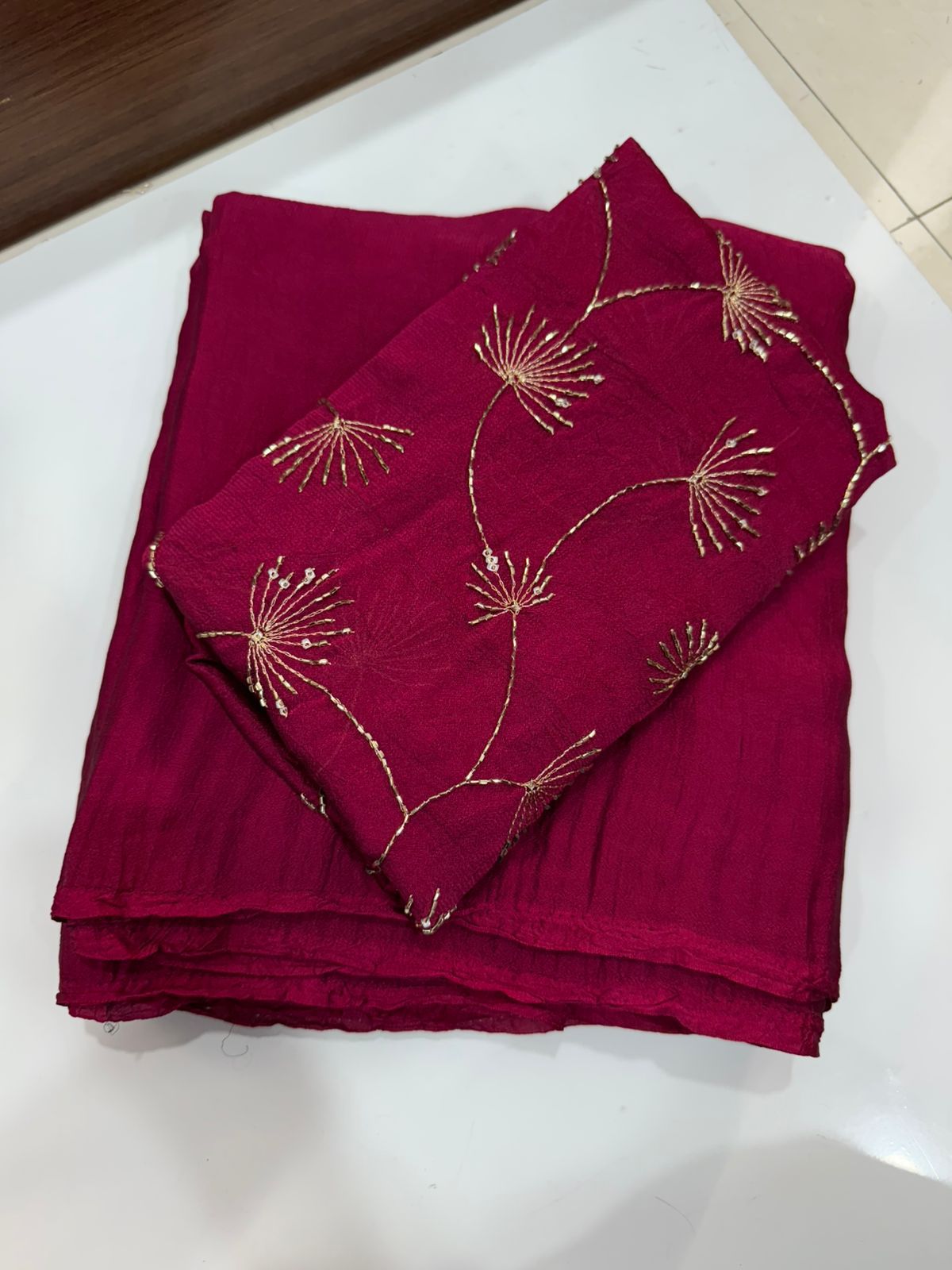 Rangoli Crush Saree with Designer Blouse