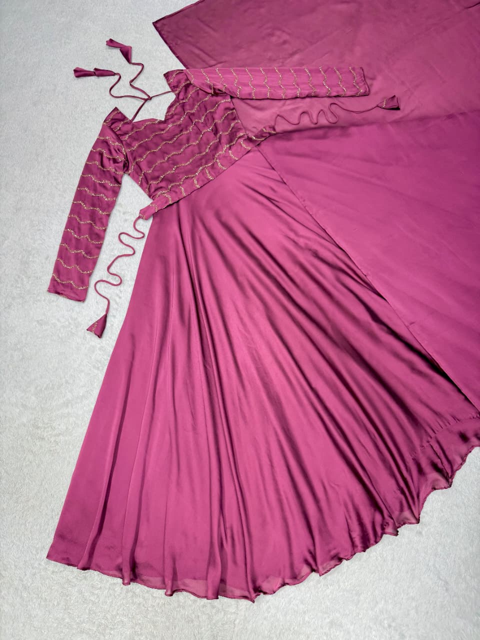 Designer Rangoli Silk Gowns with Beads Sequence Work
