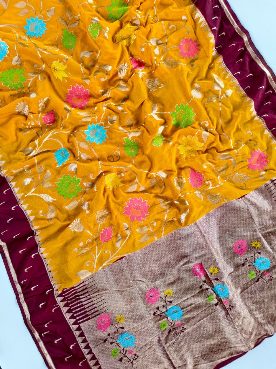 Viscose meenakari sarees