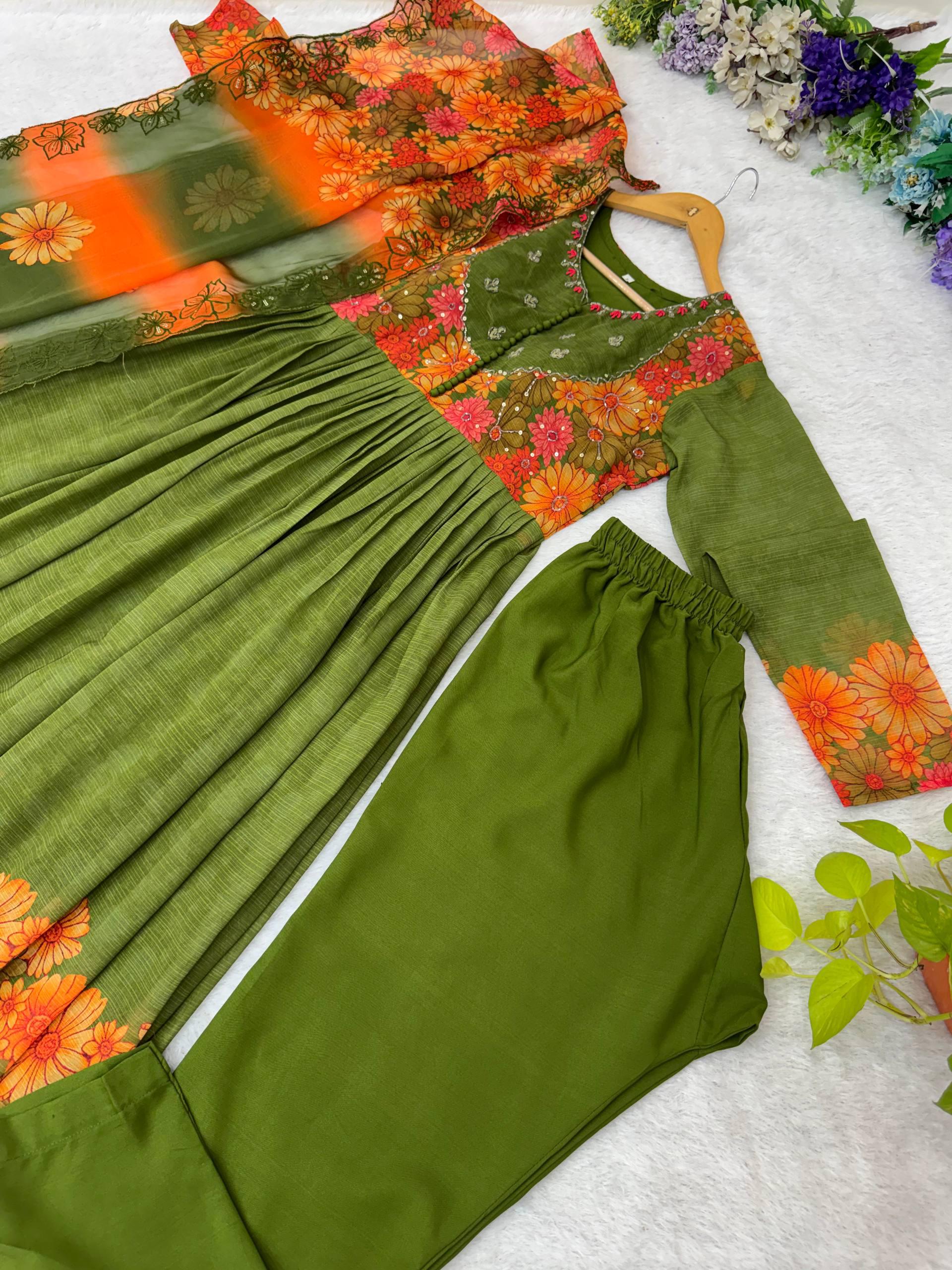 Designer Georgette Gown with dupatta
