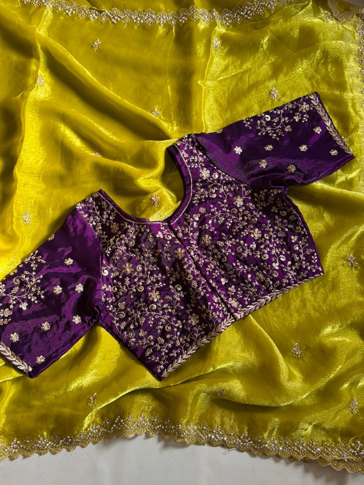 Partywear Crunchy Chiffon Crush Silk