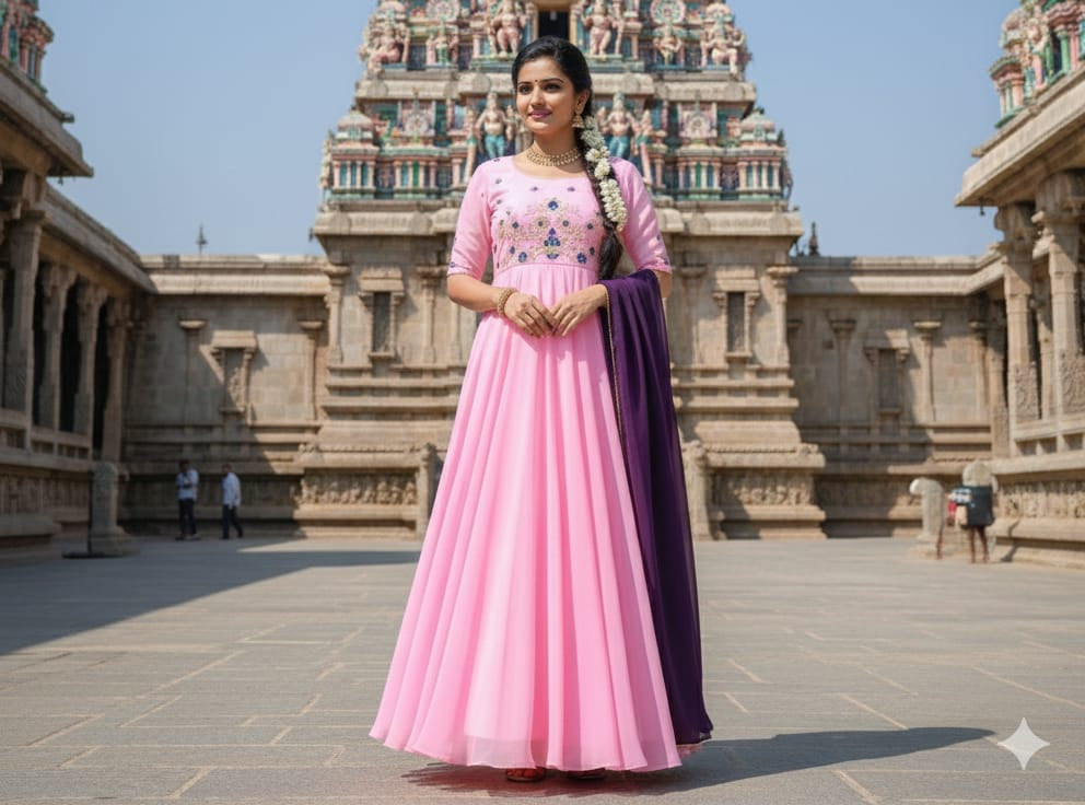 Premium Georgette Gown & Duppata