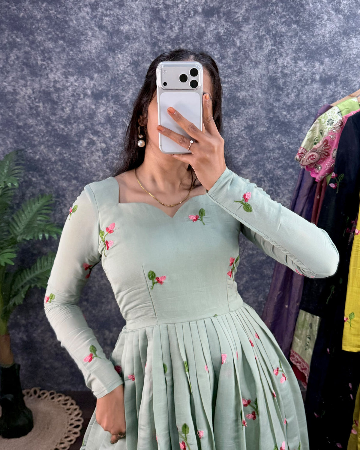 Premium South Mull Chanderi Anarkali with Dupatta