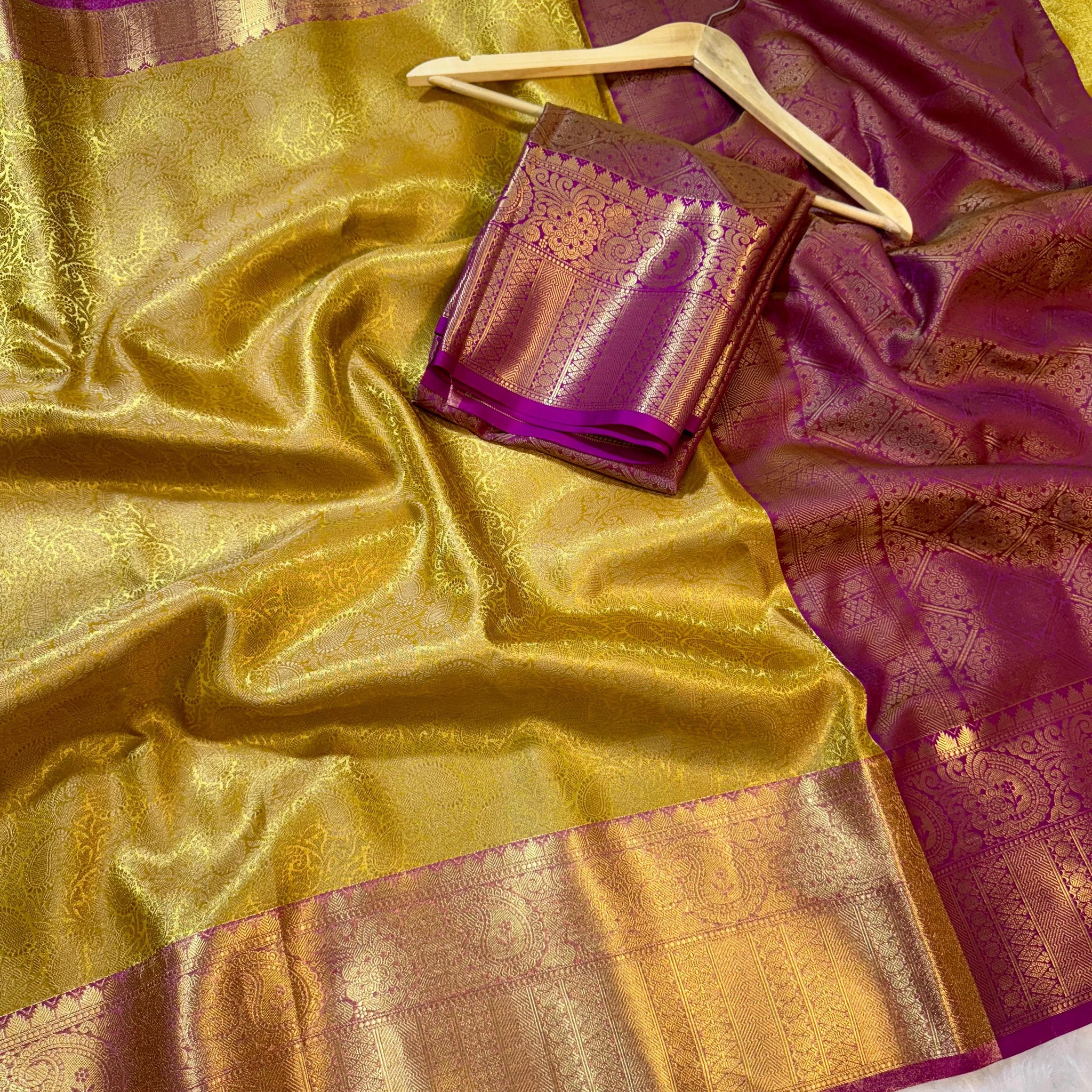 Gold Banarasi Tissue Silk Saree