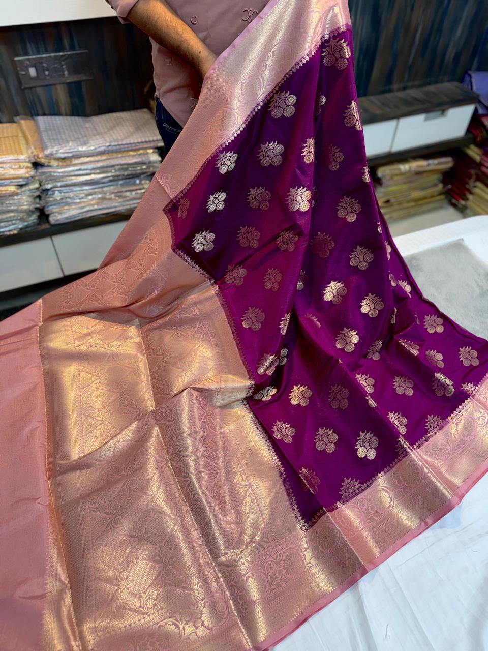 Banarasi Dyble Dupion Soft Silk Sarees