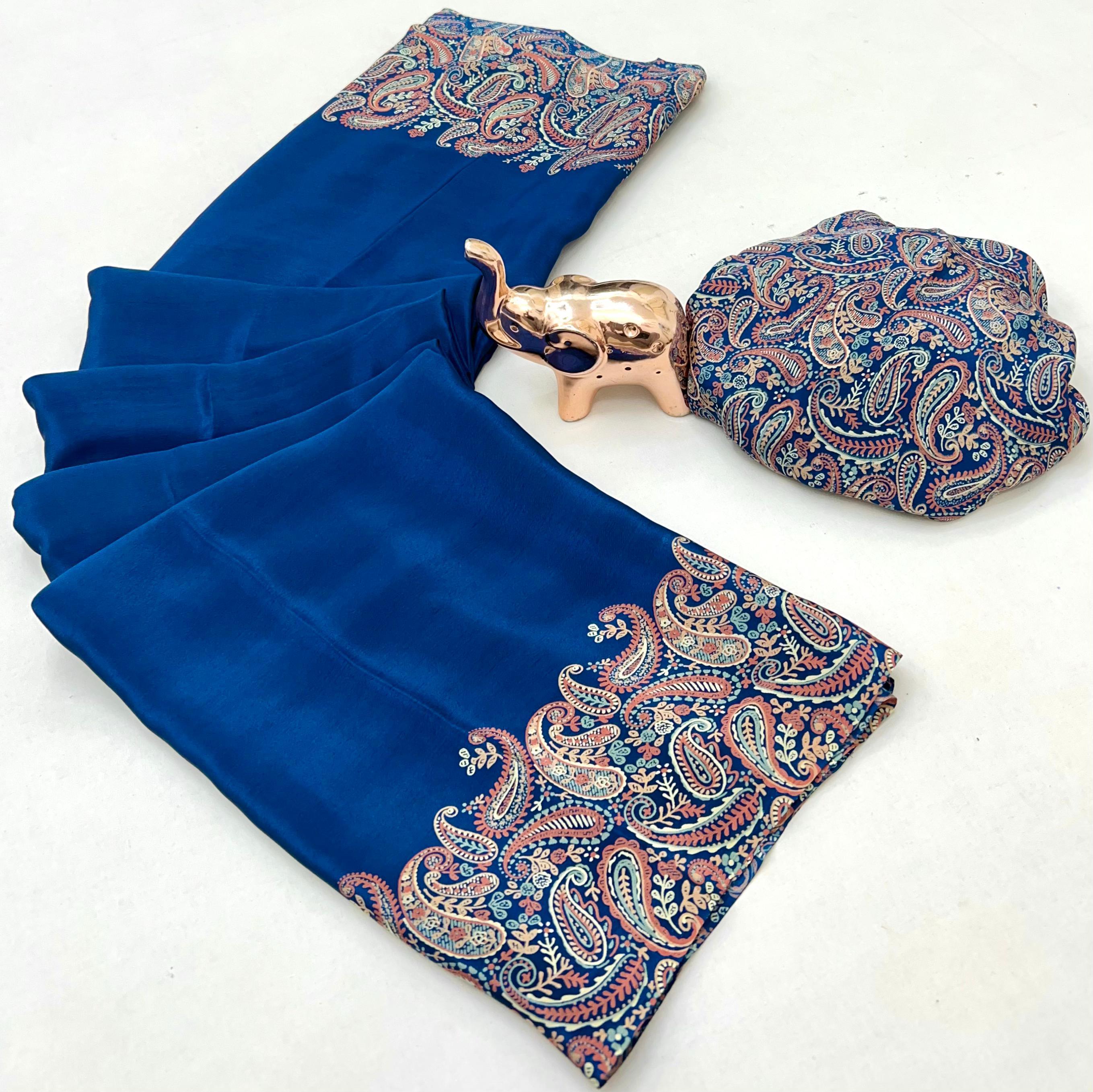 Ajrakh Modal Crape Sarees