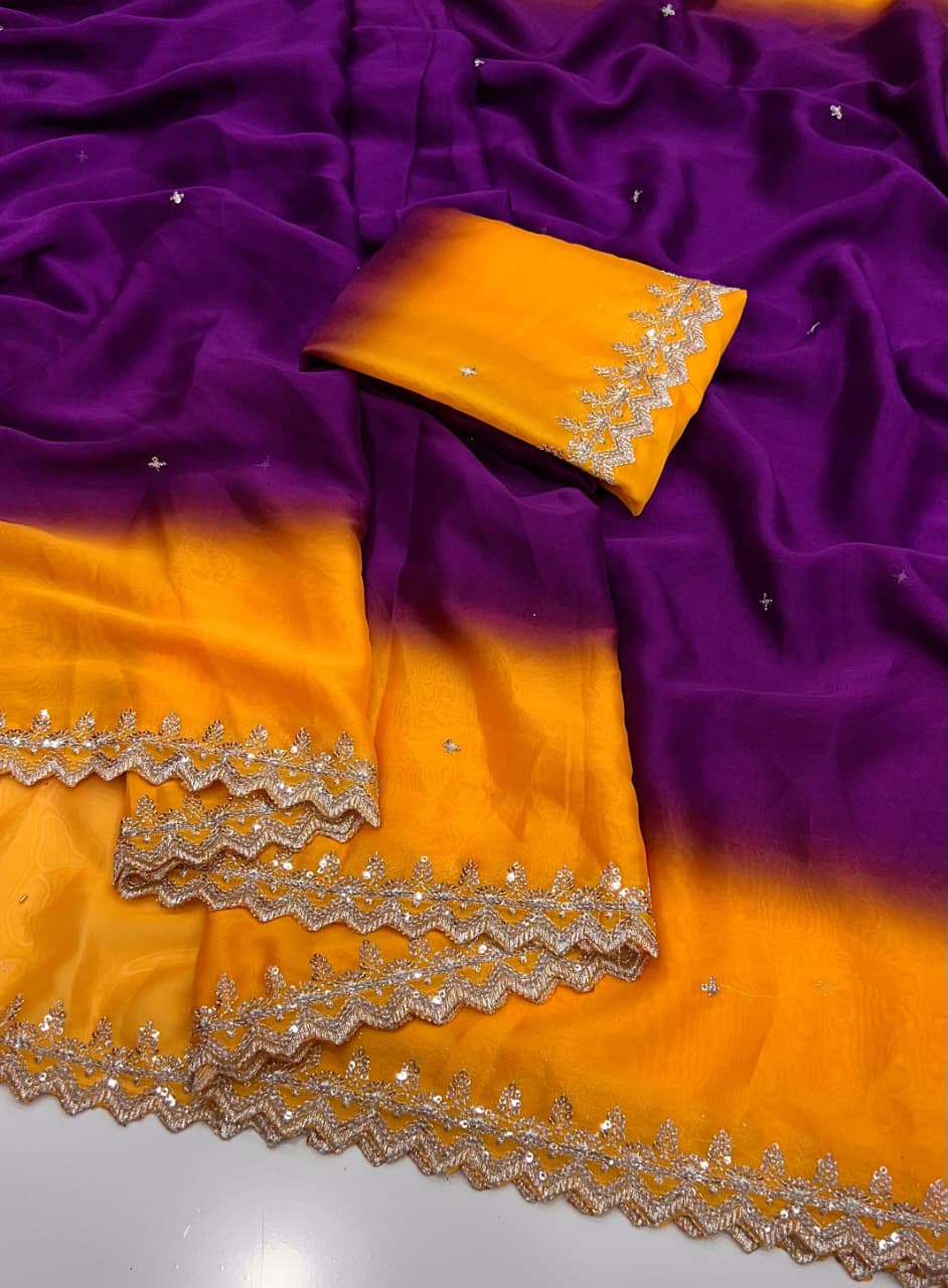 Soft Chiffon Sarees with Sequence Work