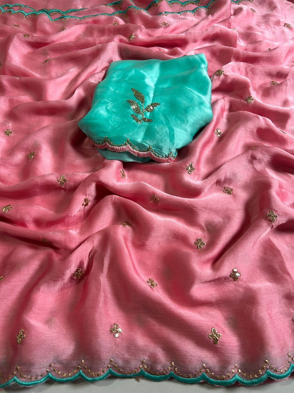 Soft Satin Chinnon Sarees