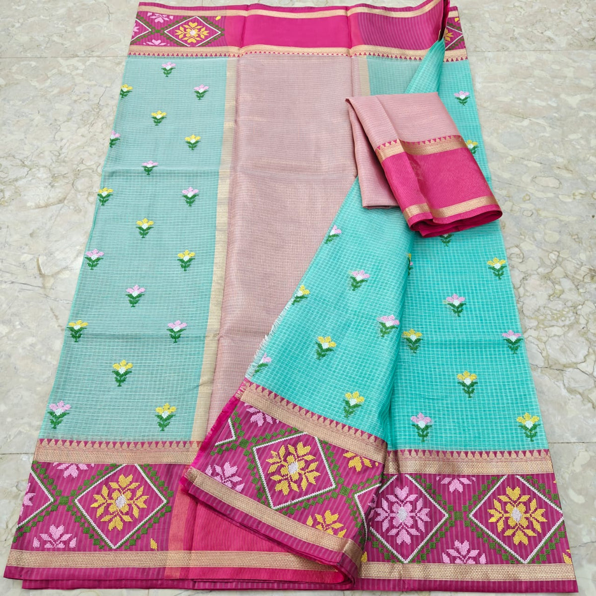 Soft silk Kota work sarees