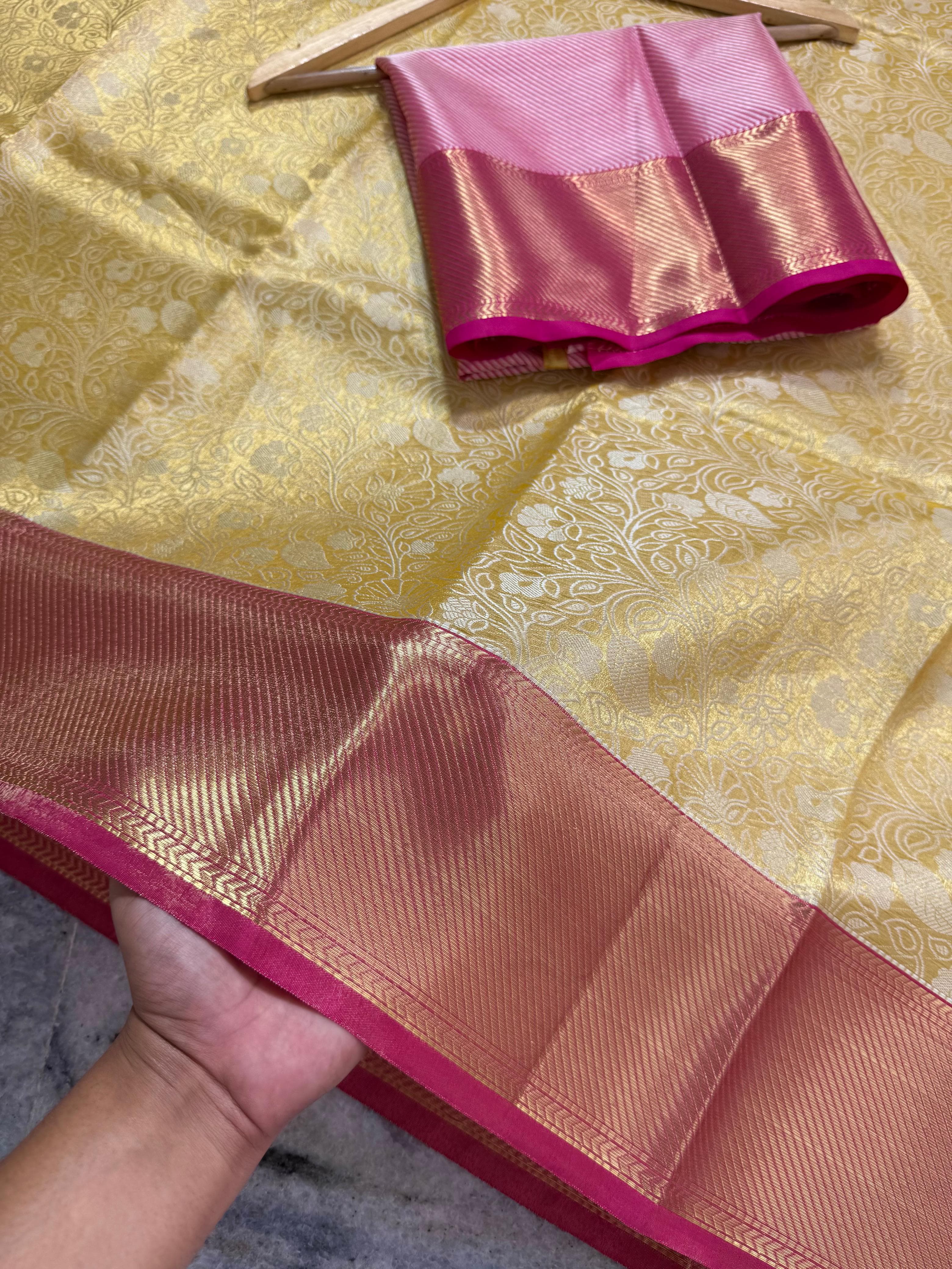 Soft Banarasi Saree with Flower Weaving