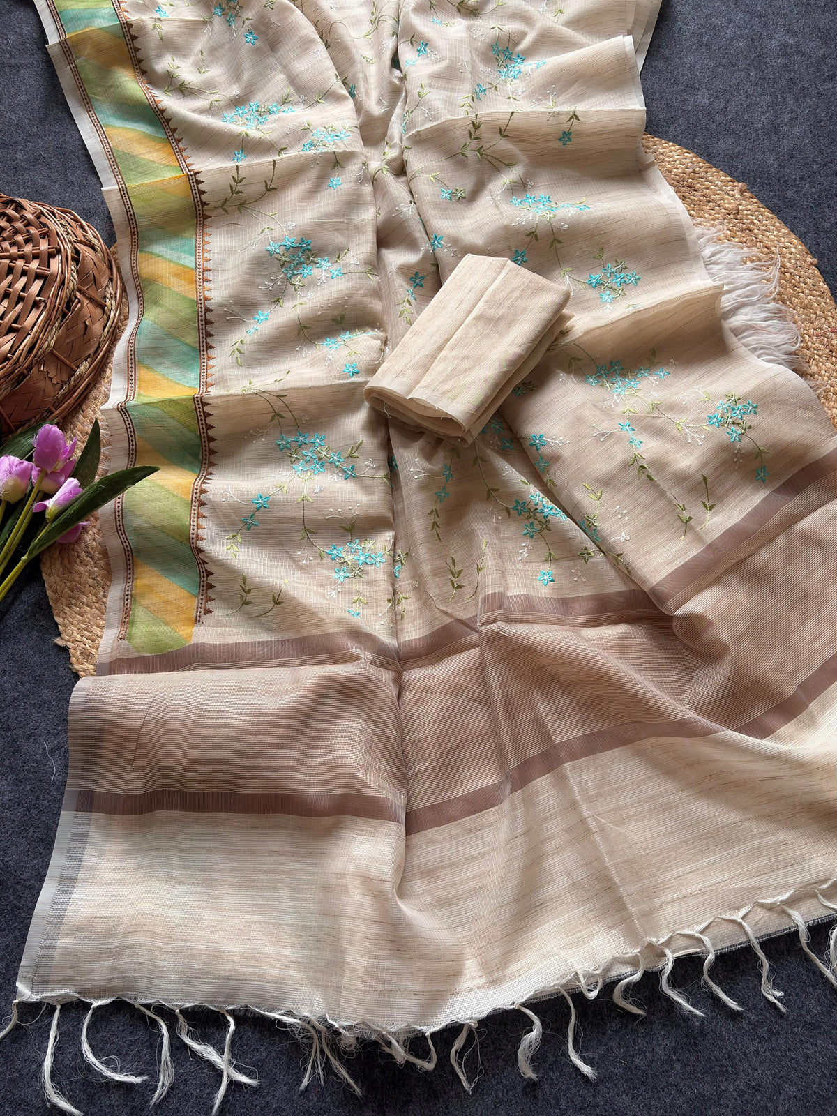 Soft Tusser Bamboo Silk Sarees
