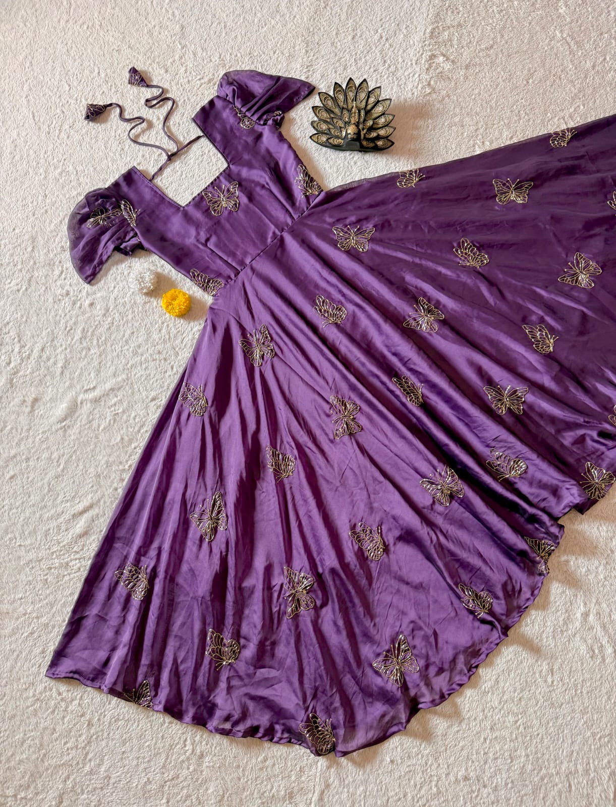 Beautiful Butterfly Designer Beats Sequance Work Dress