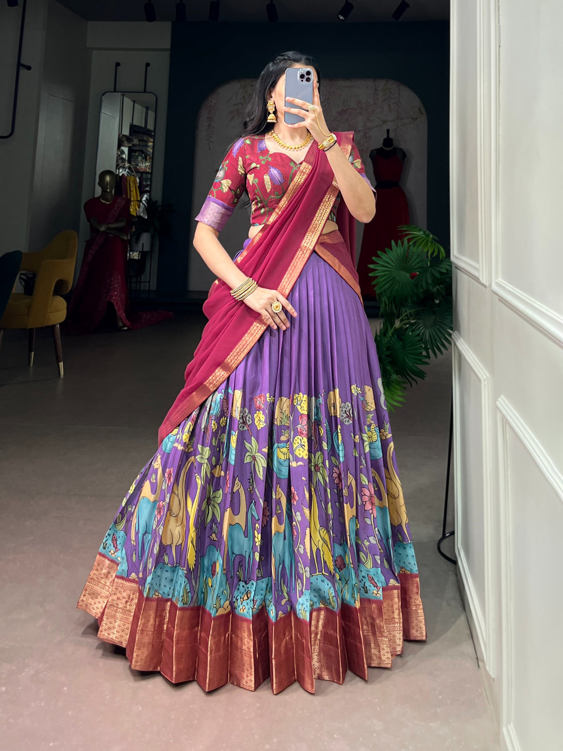 Festive Lehangas with Unstitched Blouse