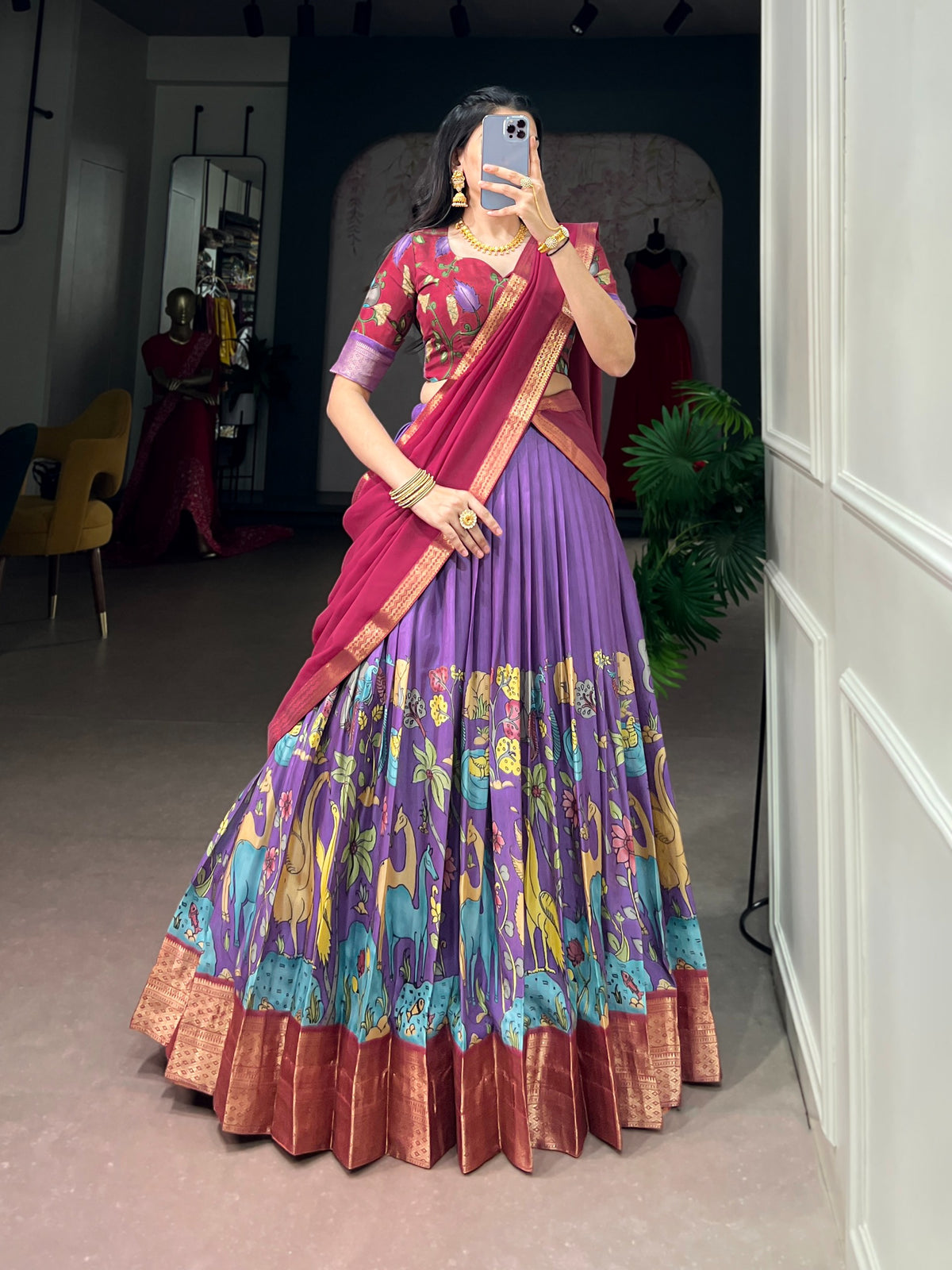 Festive Lehangas with Unstitched Blouse