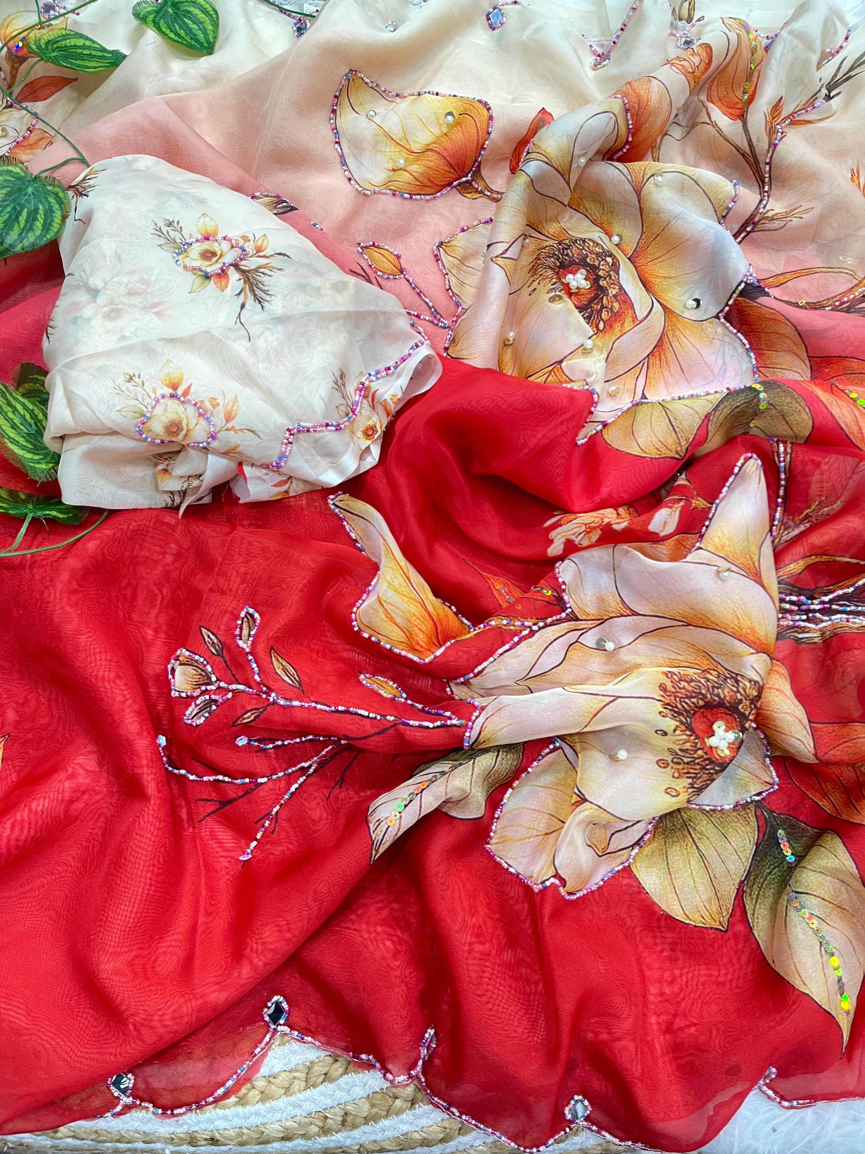 Pure soft tebby designer sarees