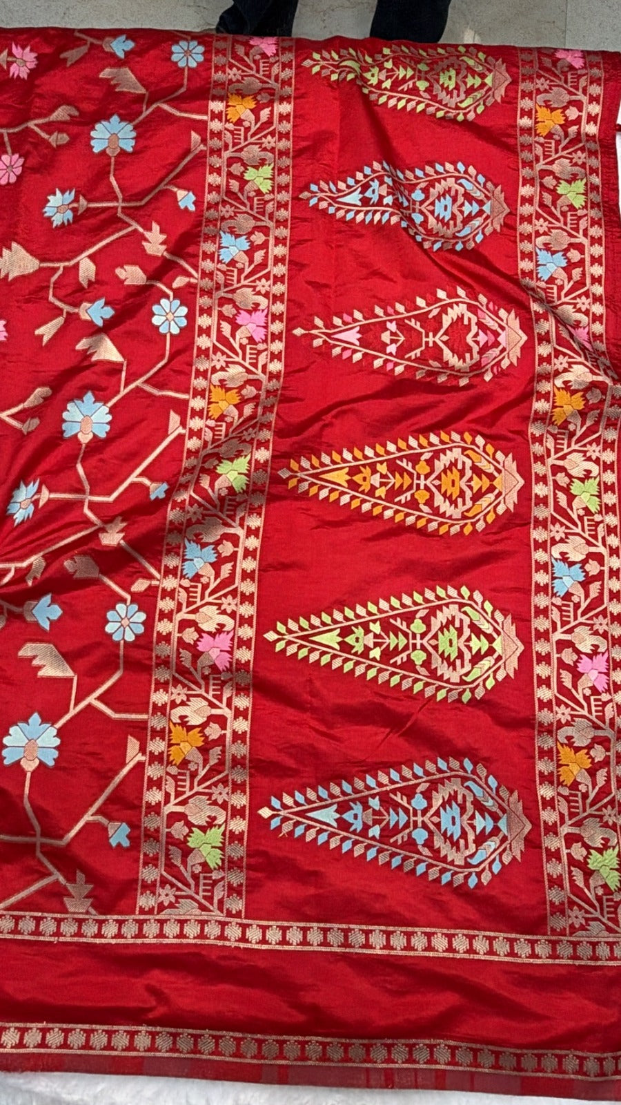 Banarasi silk sarees with jamdani weaving