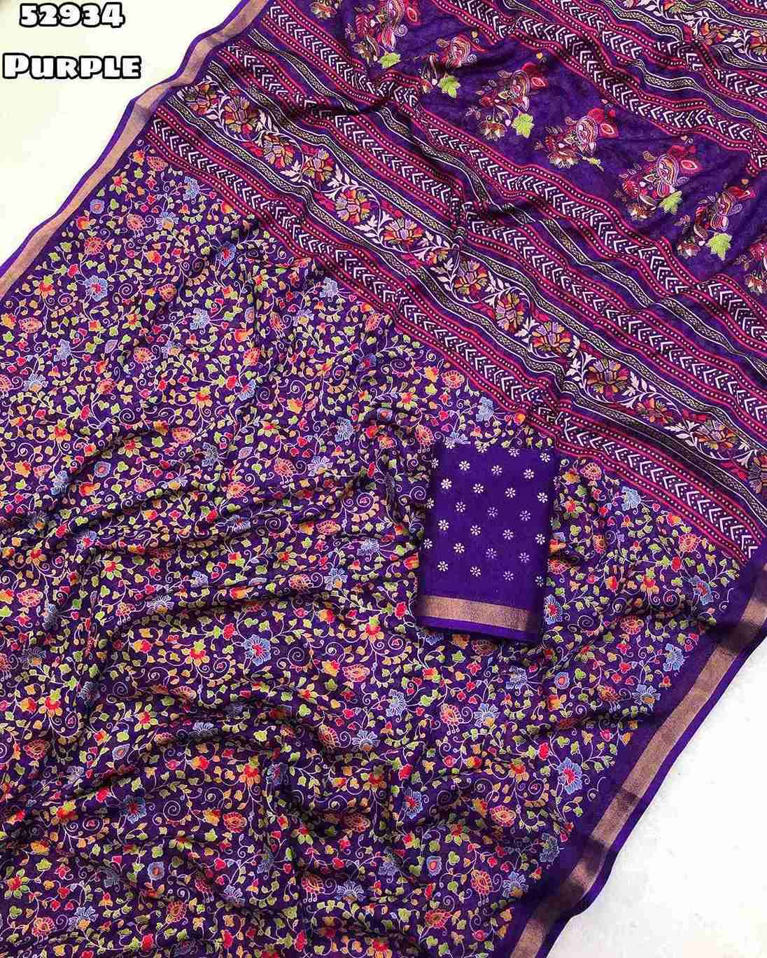 New Soft Mul Cotton Mango Design Ajrak Printed Sarees