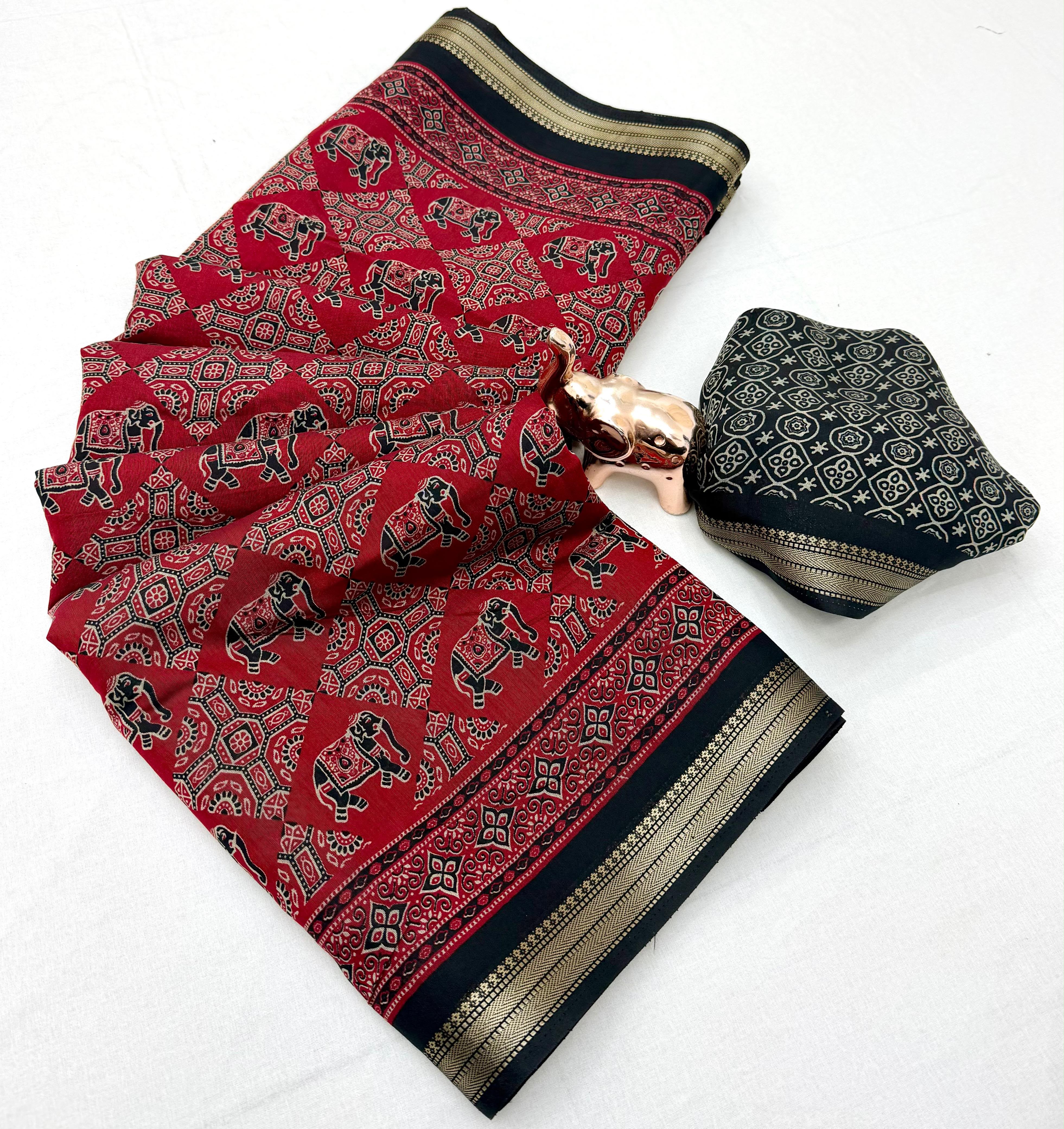 Mul cotton sarees with kalamkari Design