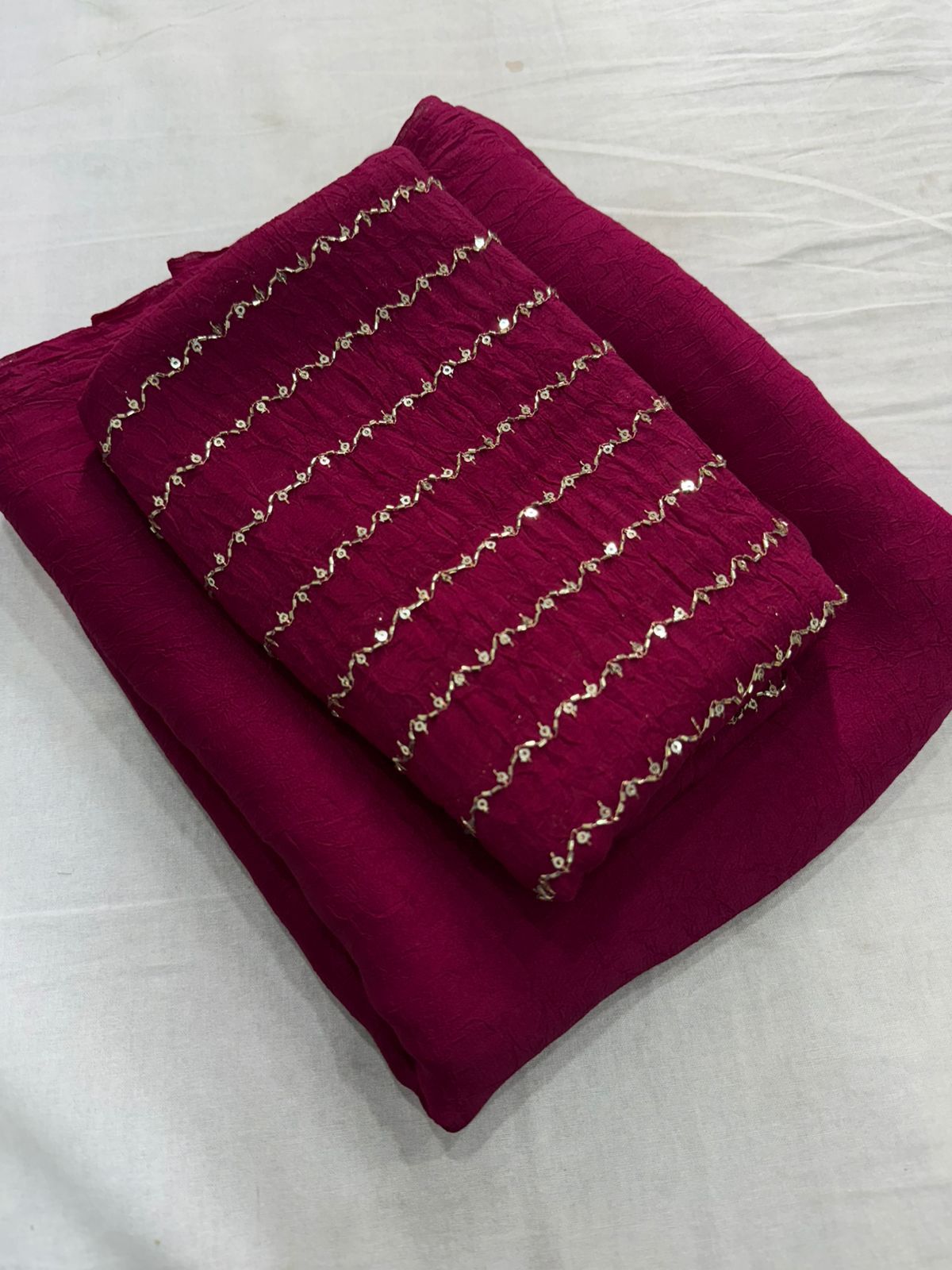 Rangoli Crush Silk Saree with Sequence Work Blouse