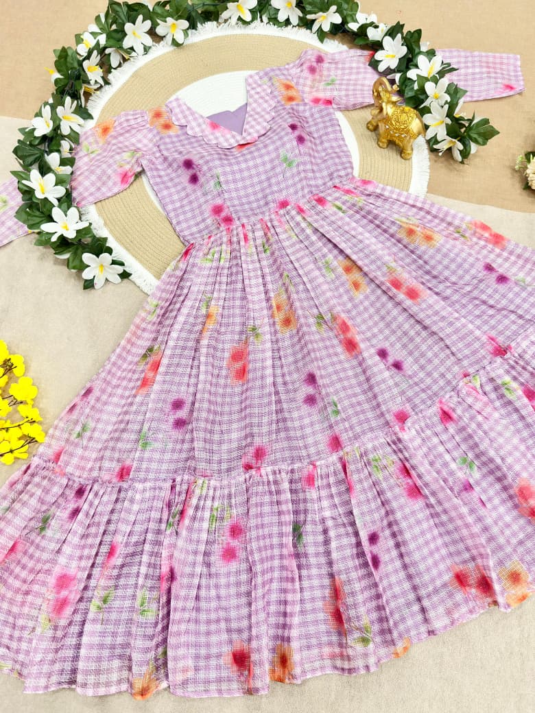 Pure Kota Cotton Designer Frocks