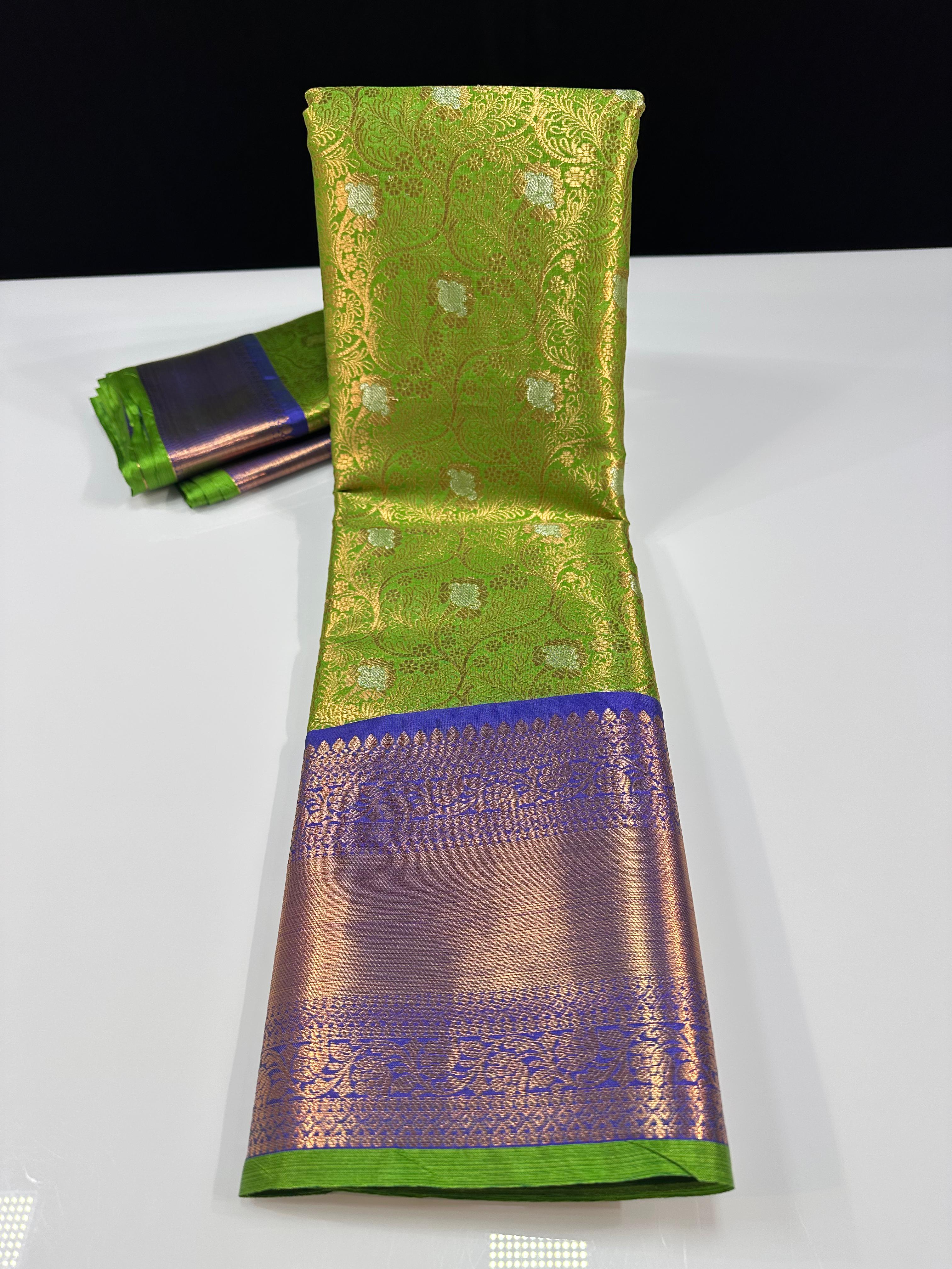 Meenakari Semi Kanchipattu Sarees