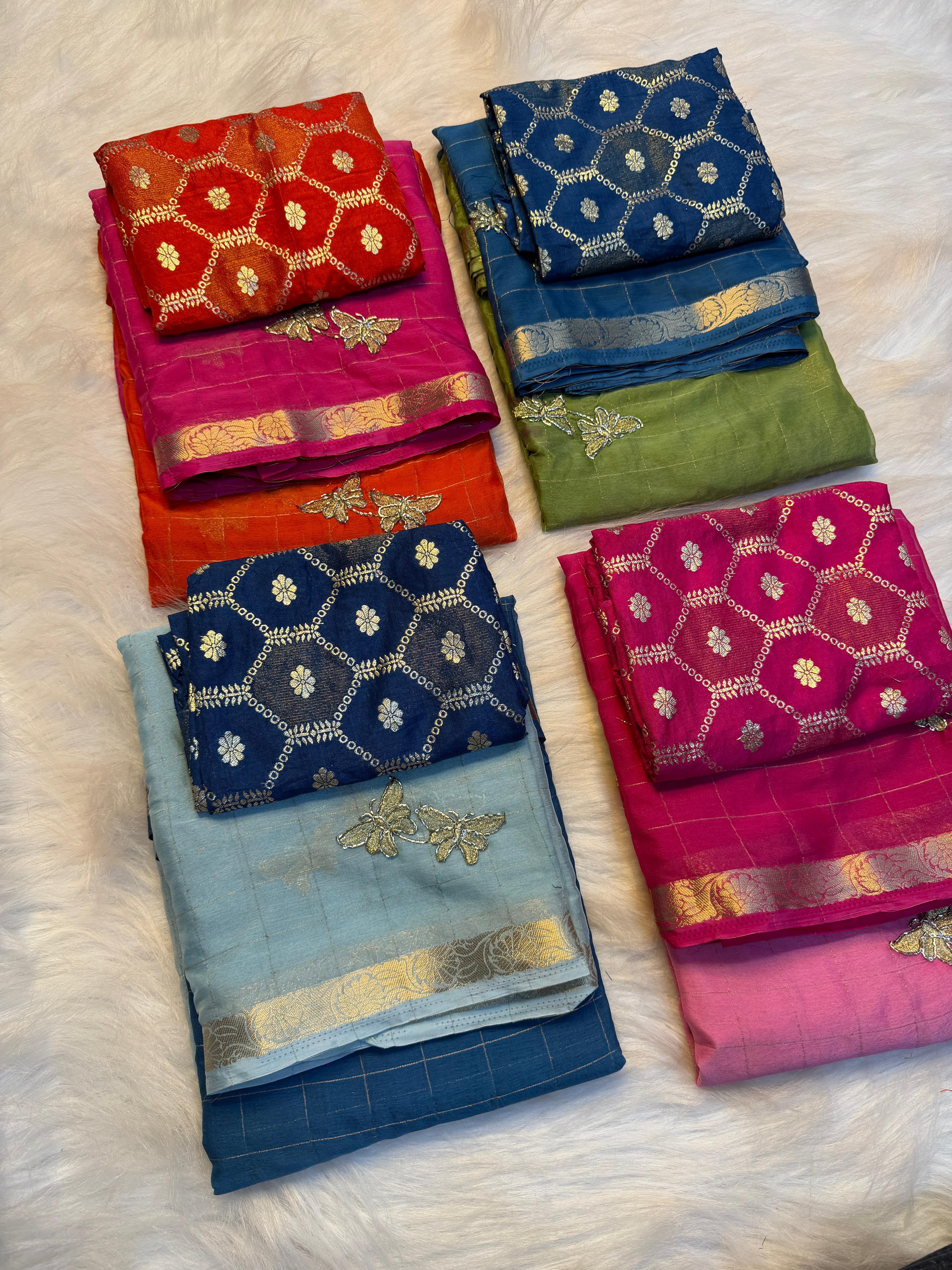 Pure Viscose Georgette saree with beads work