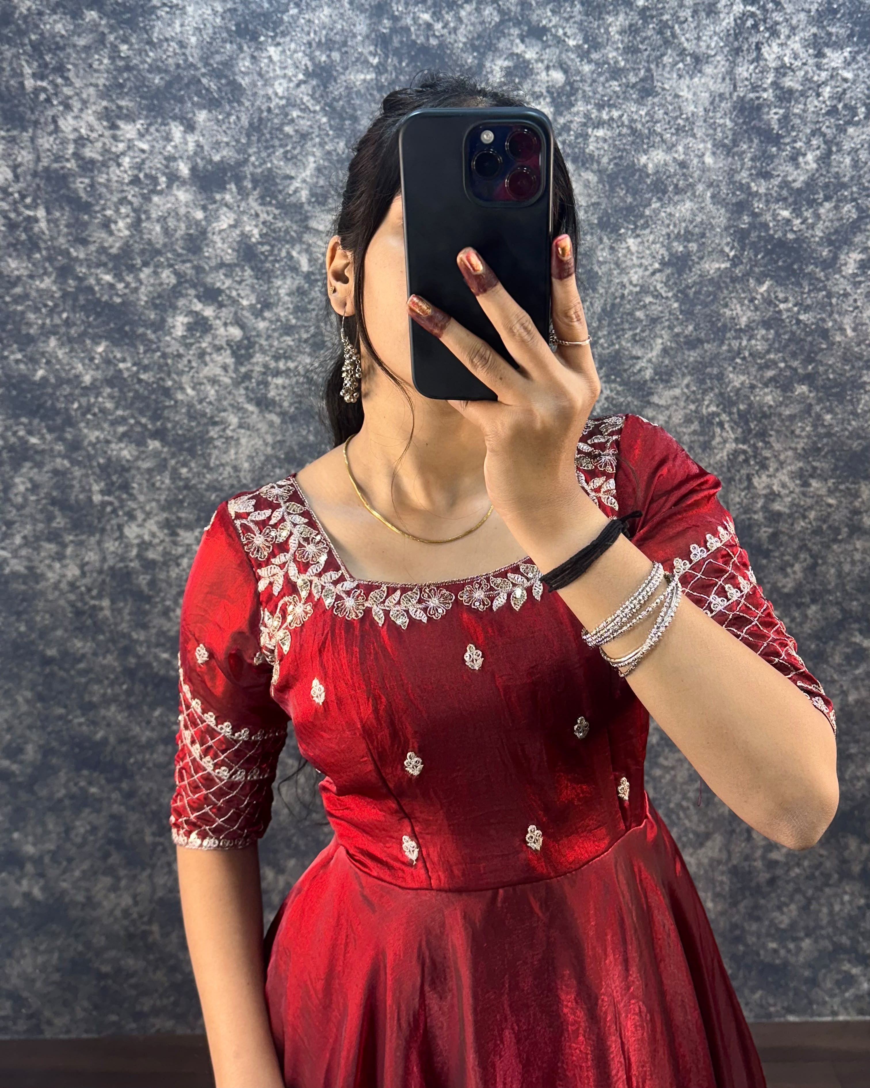 Premium Embroidery Sequence Gown with Dupatta