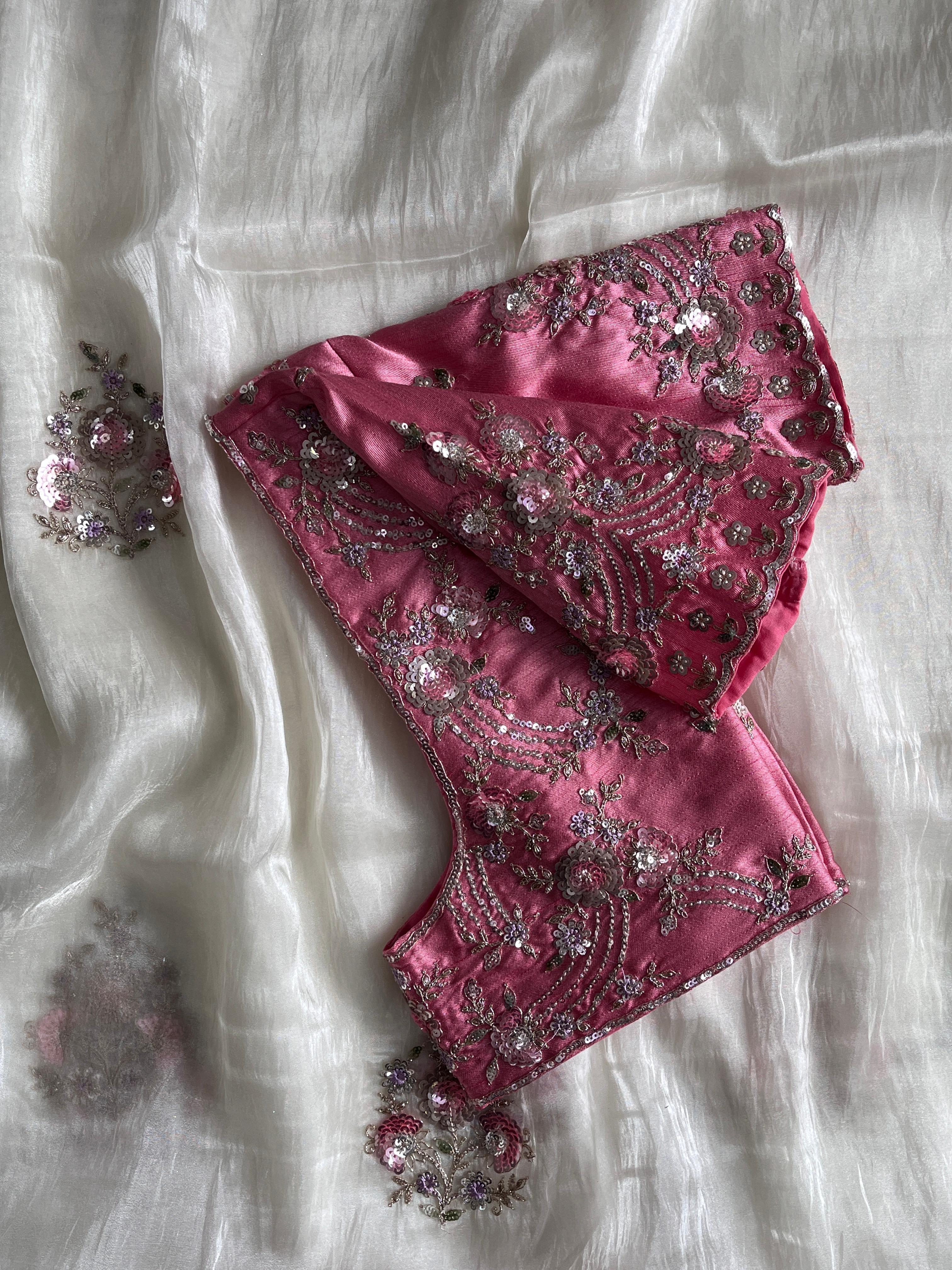Premium Crush Saree with Stitched Blouse