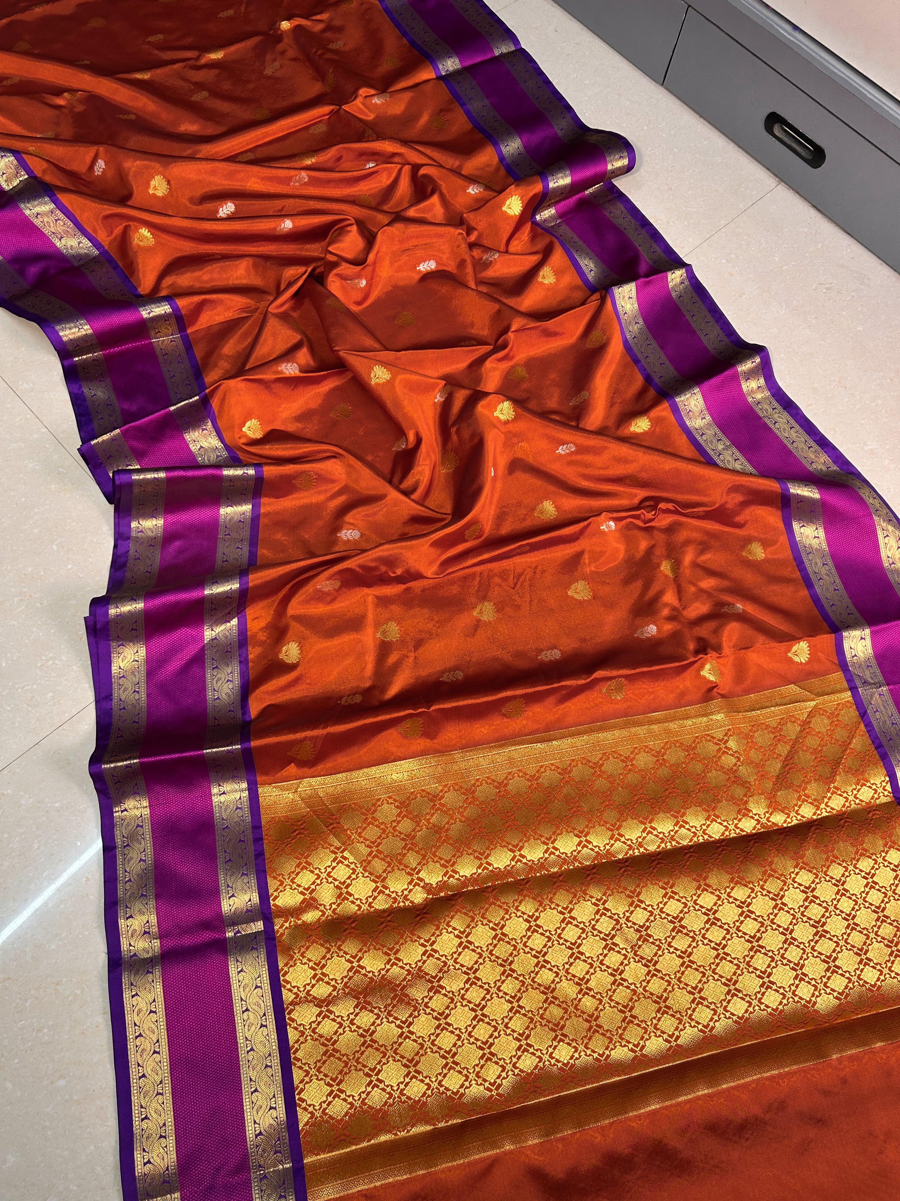 Semi Gadwal Banarasi Pattu Silk Saree