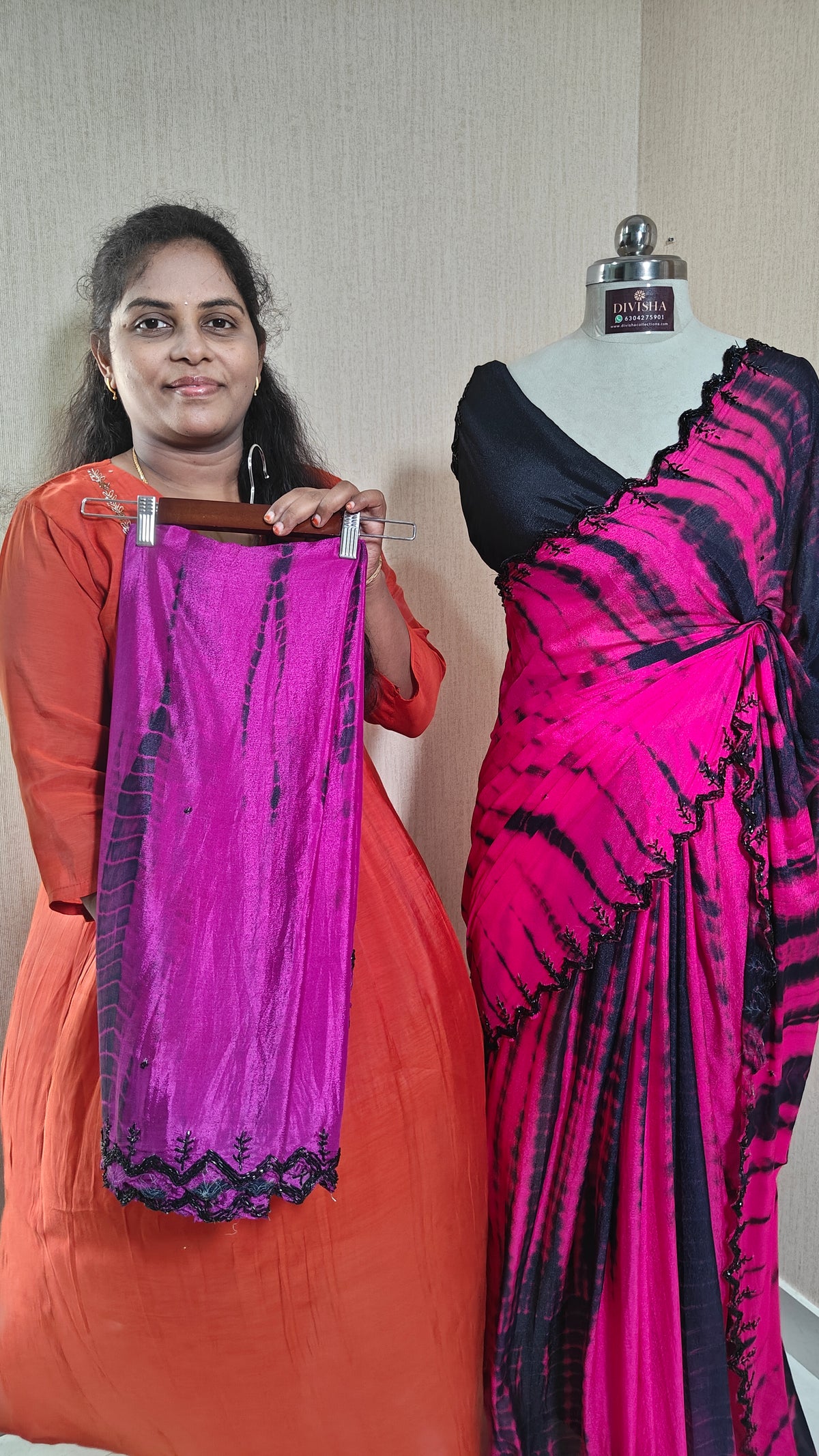 Pure Dyeable Chinon Sarees with Shibori design & Cutdana Border