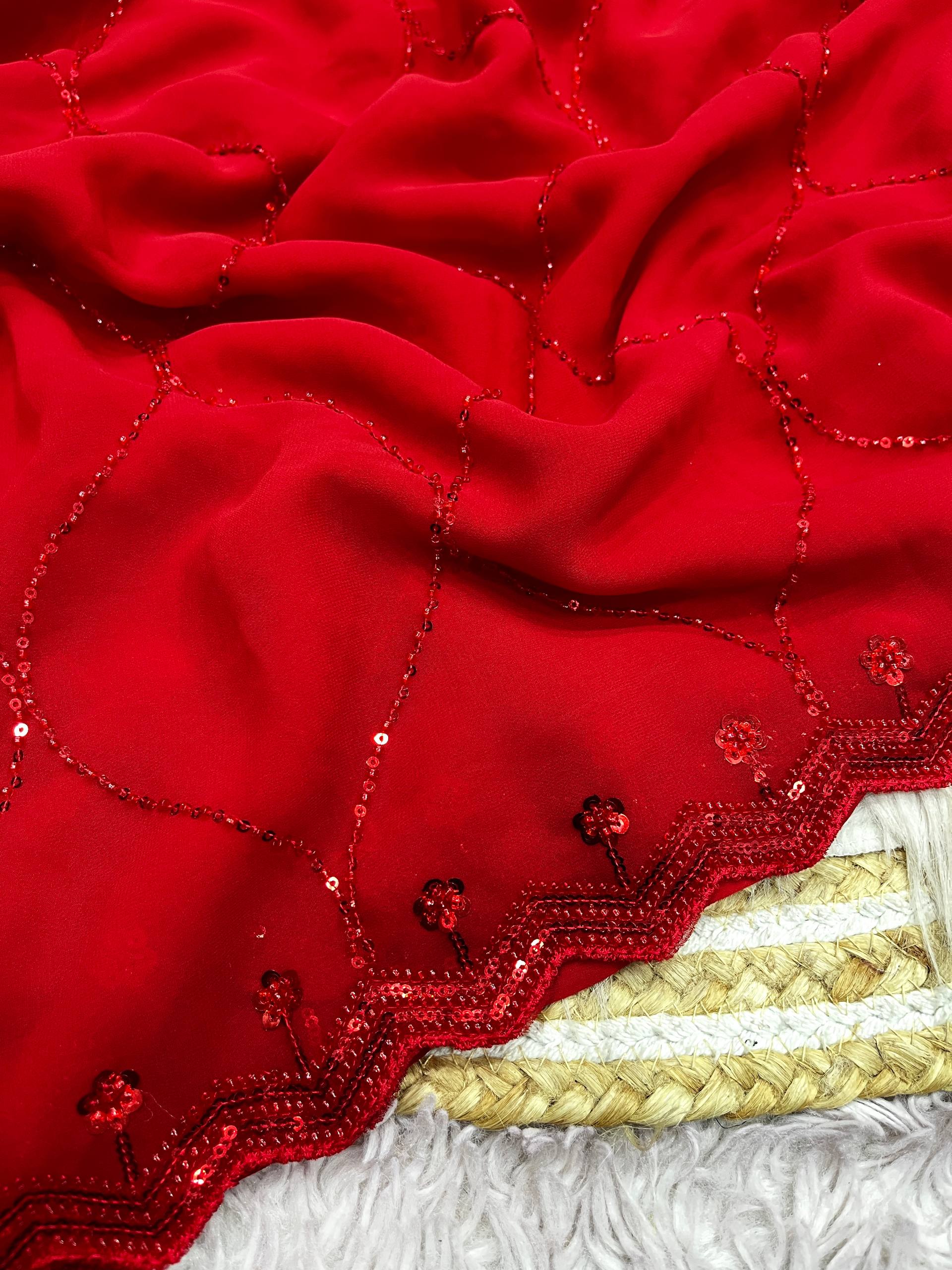 Cocktail Party Sarees with Original Beads Work