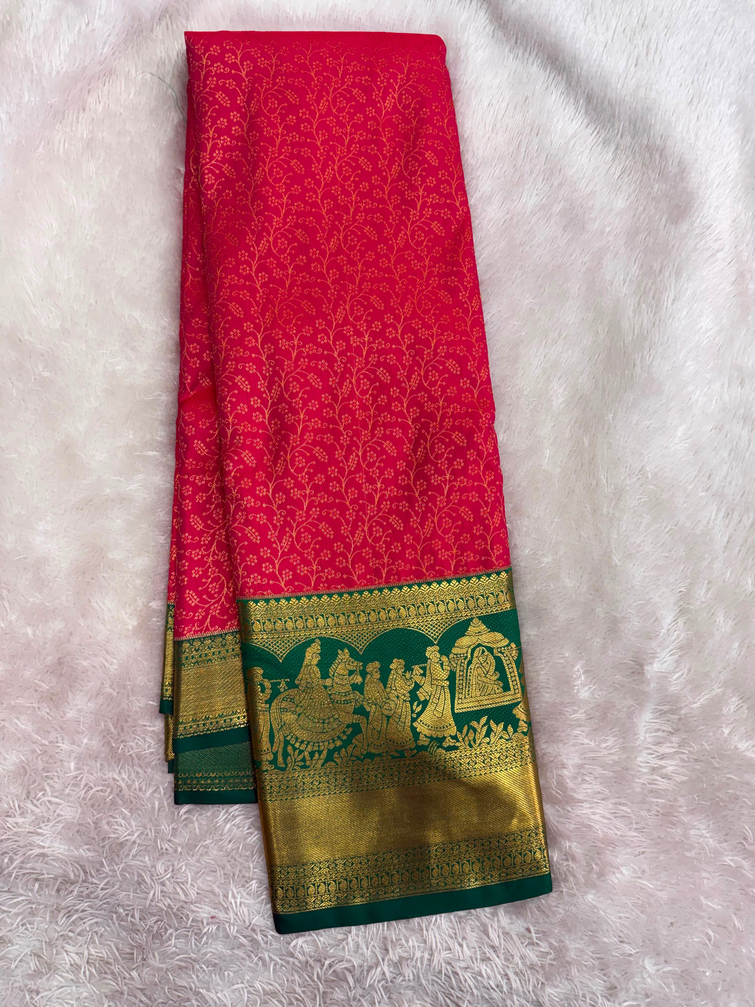 Sravanamasam special Semi Kanchipattu Sarees