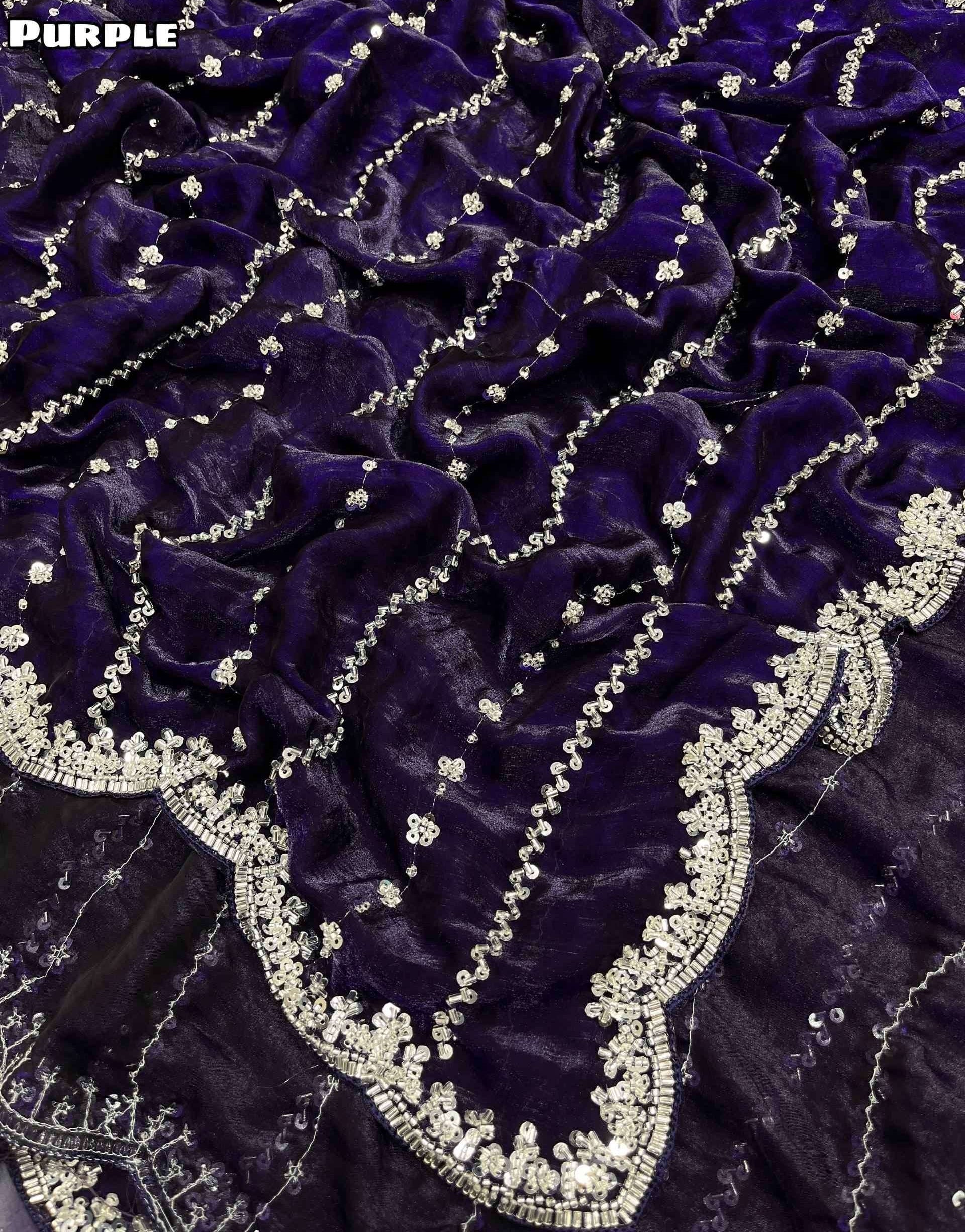 Space Silk Saree with Premium Beads Handwork