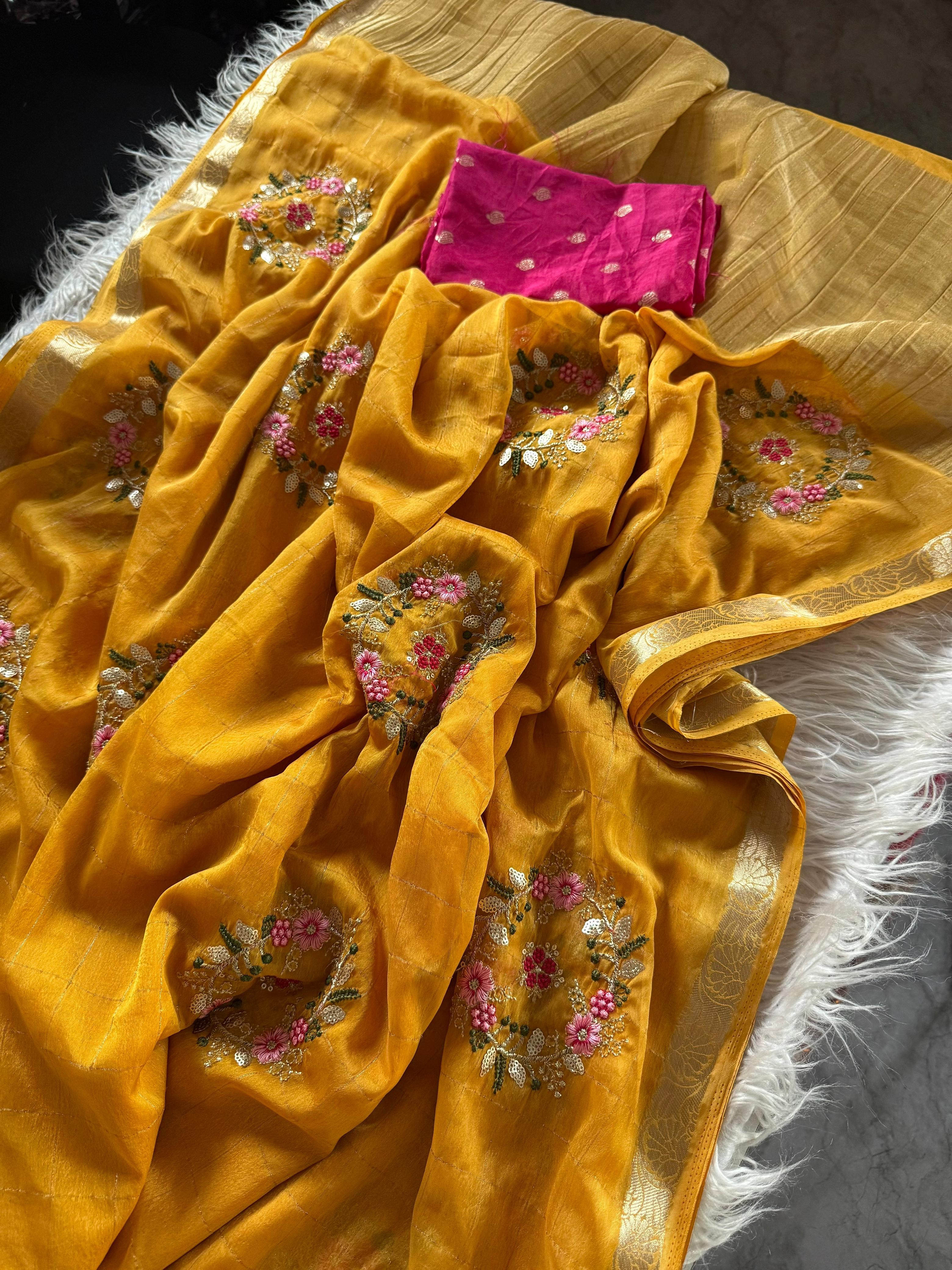 Pure Chinnon Viscose Saree