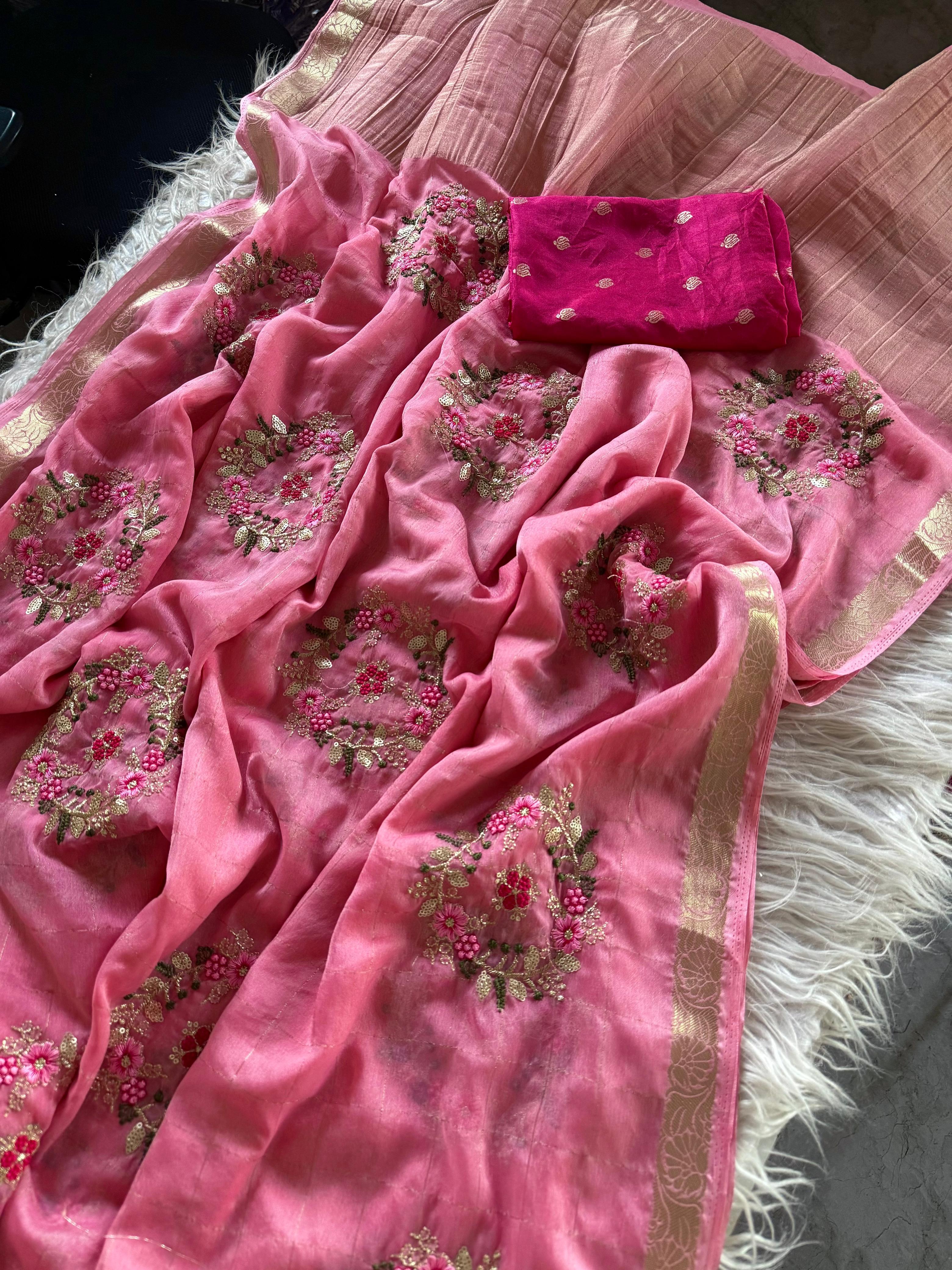 Pure Chinnon Viscose Saree