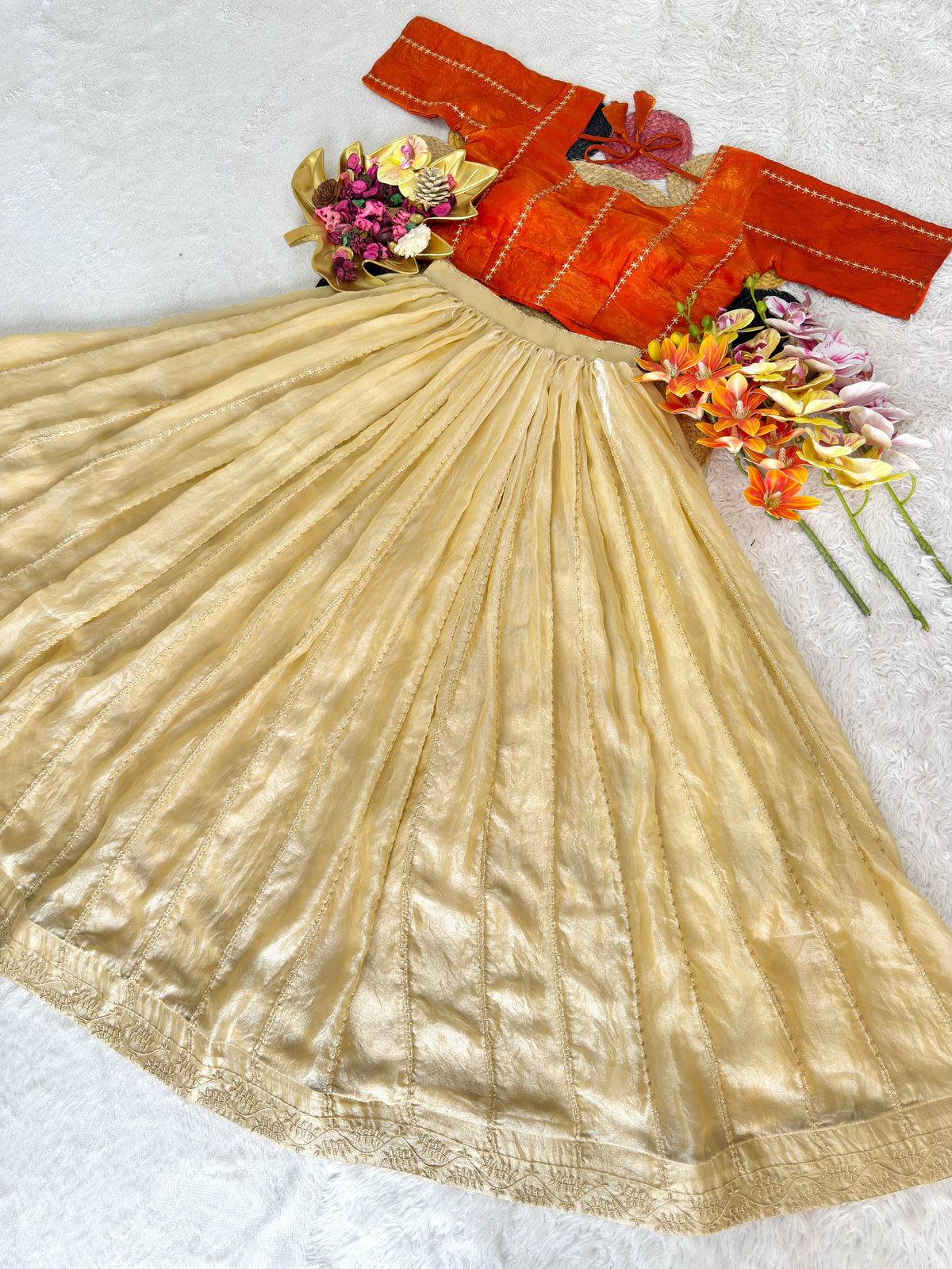Fully Stitched Space Silk With Beautiful Sequins Embroidery Work (L-XL upto 44)