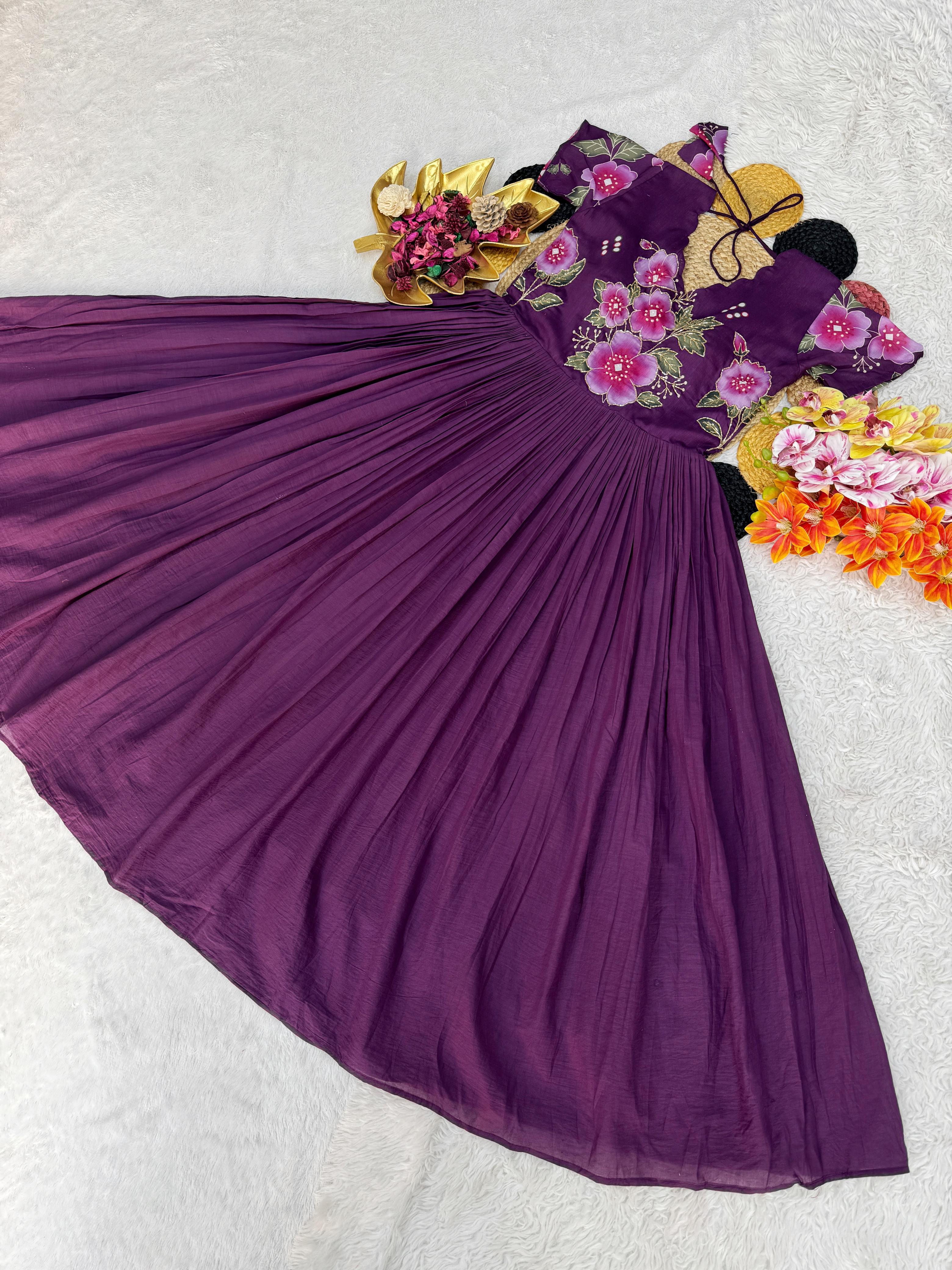 Mul Mul Cotton Maggam Work Dress