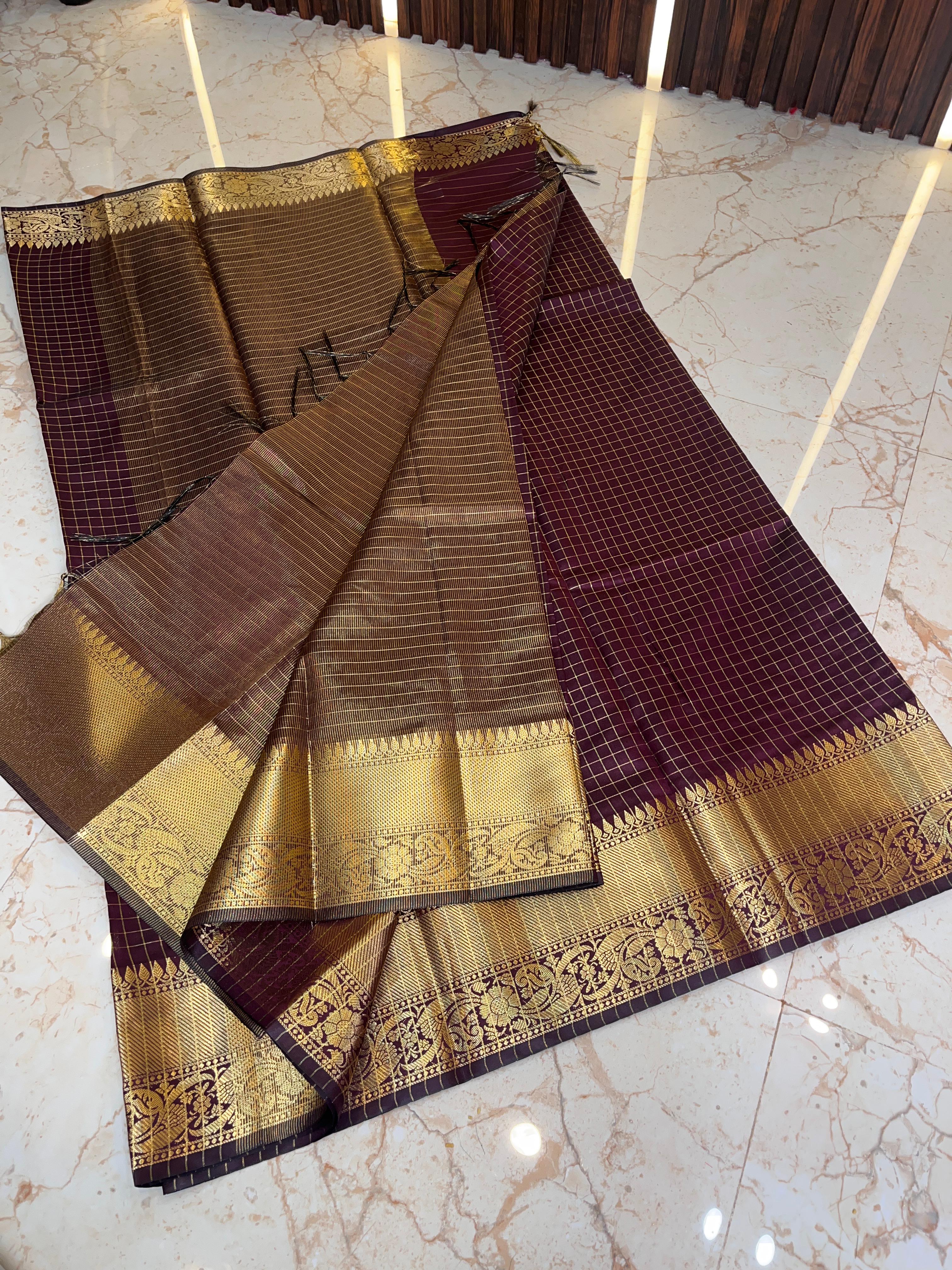 Banarasi Vintage Chex saree