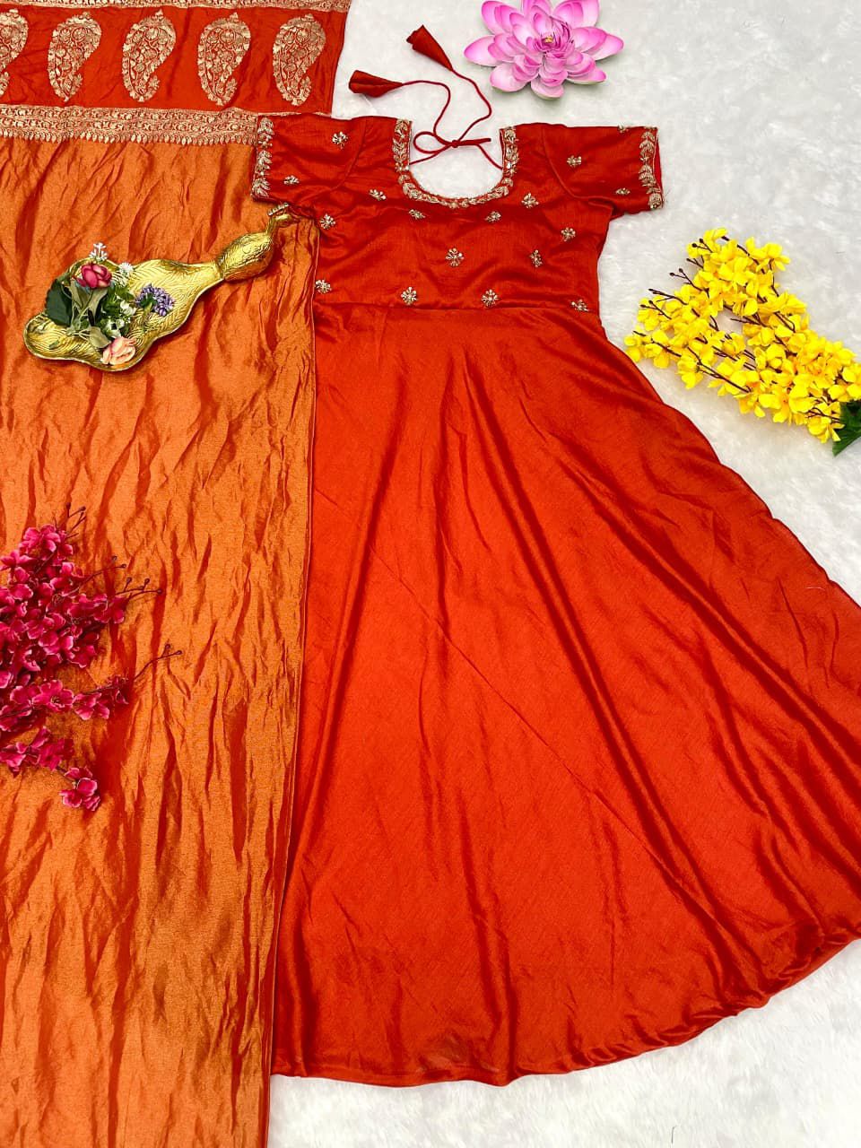 Trending Big Boss Tanuja Style Maggam Work Gown