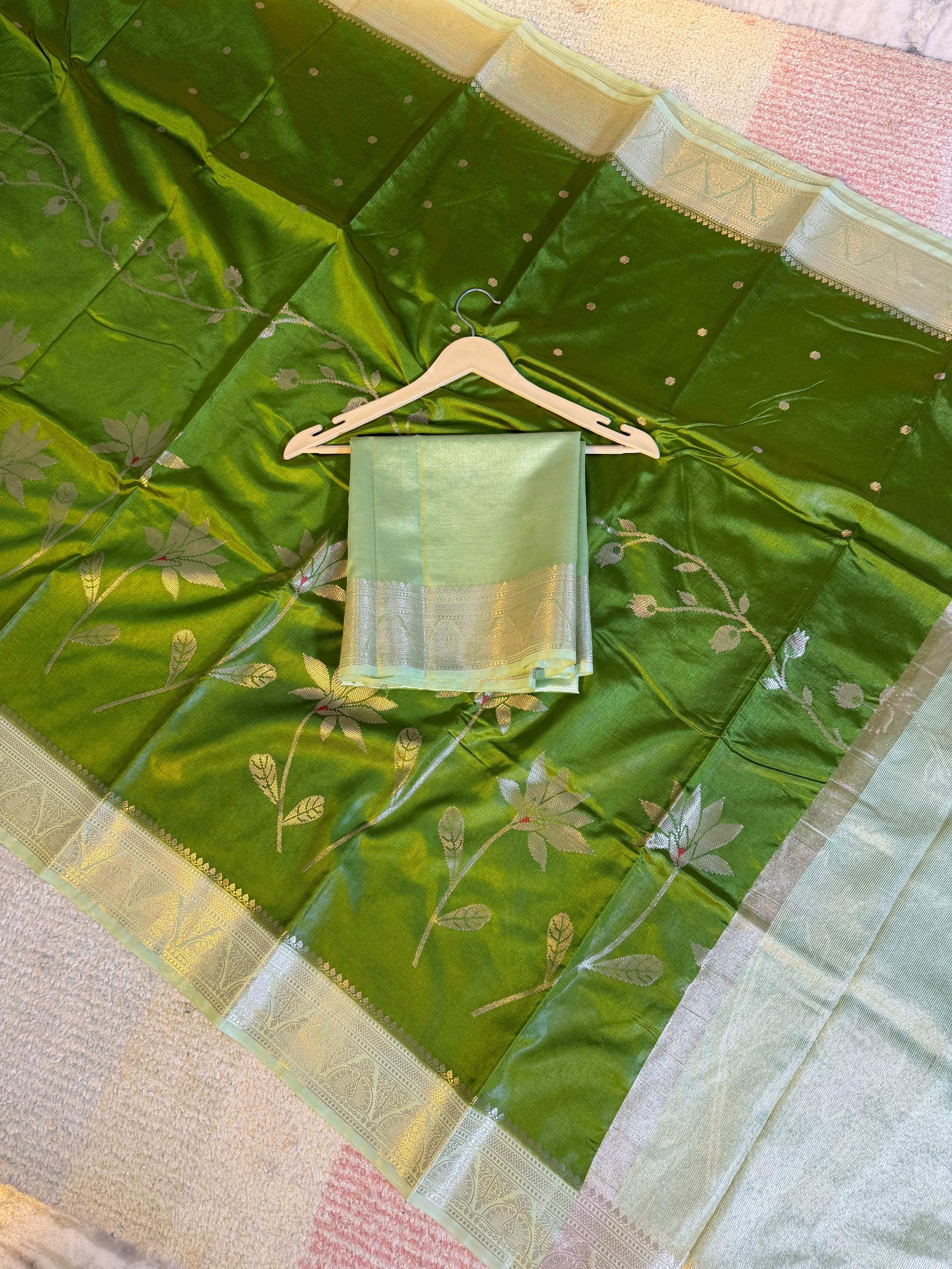 Banarasi Green Mango Sarees