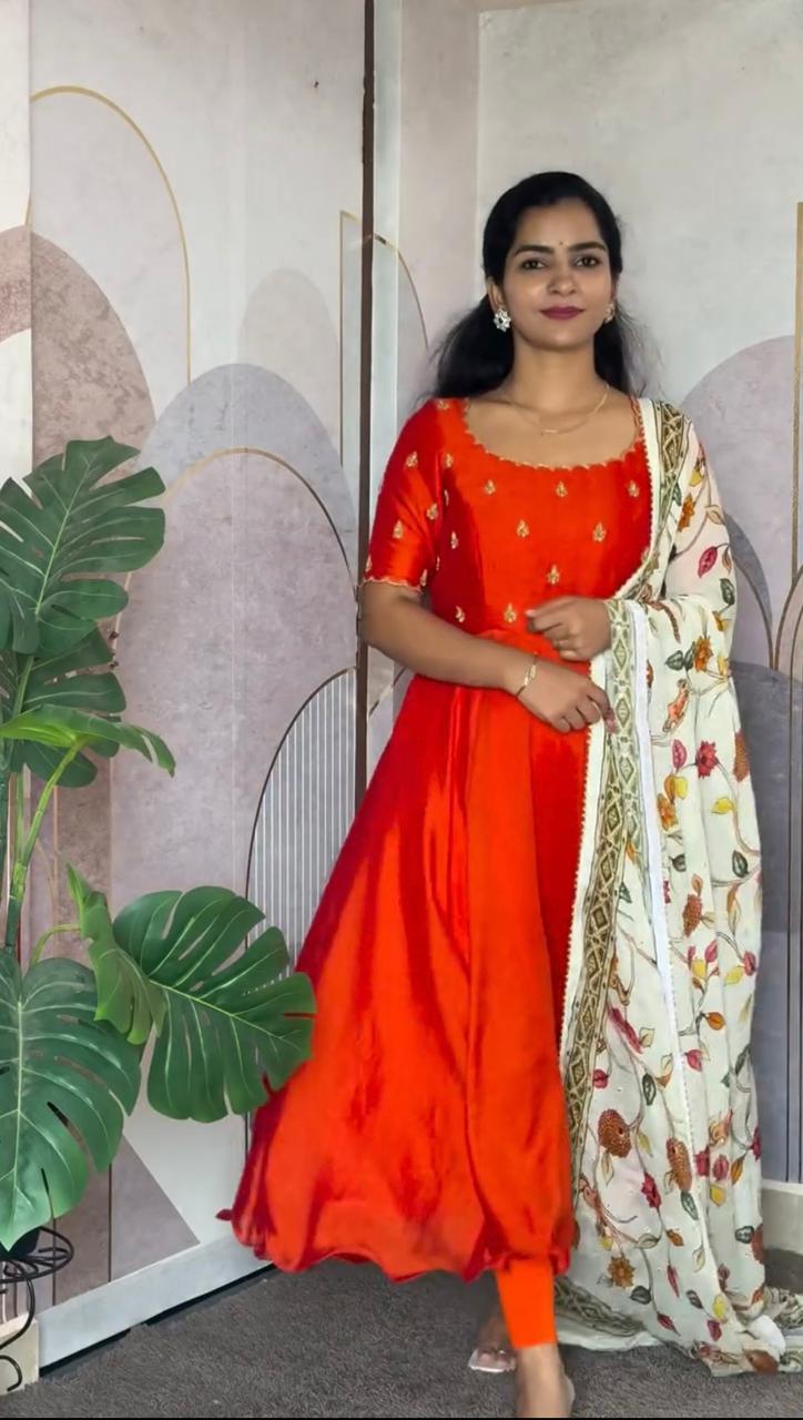 Maggam Work Gown with Designer Duppata