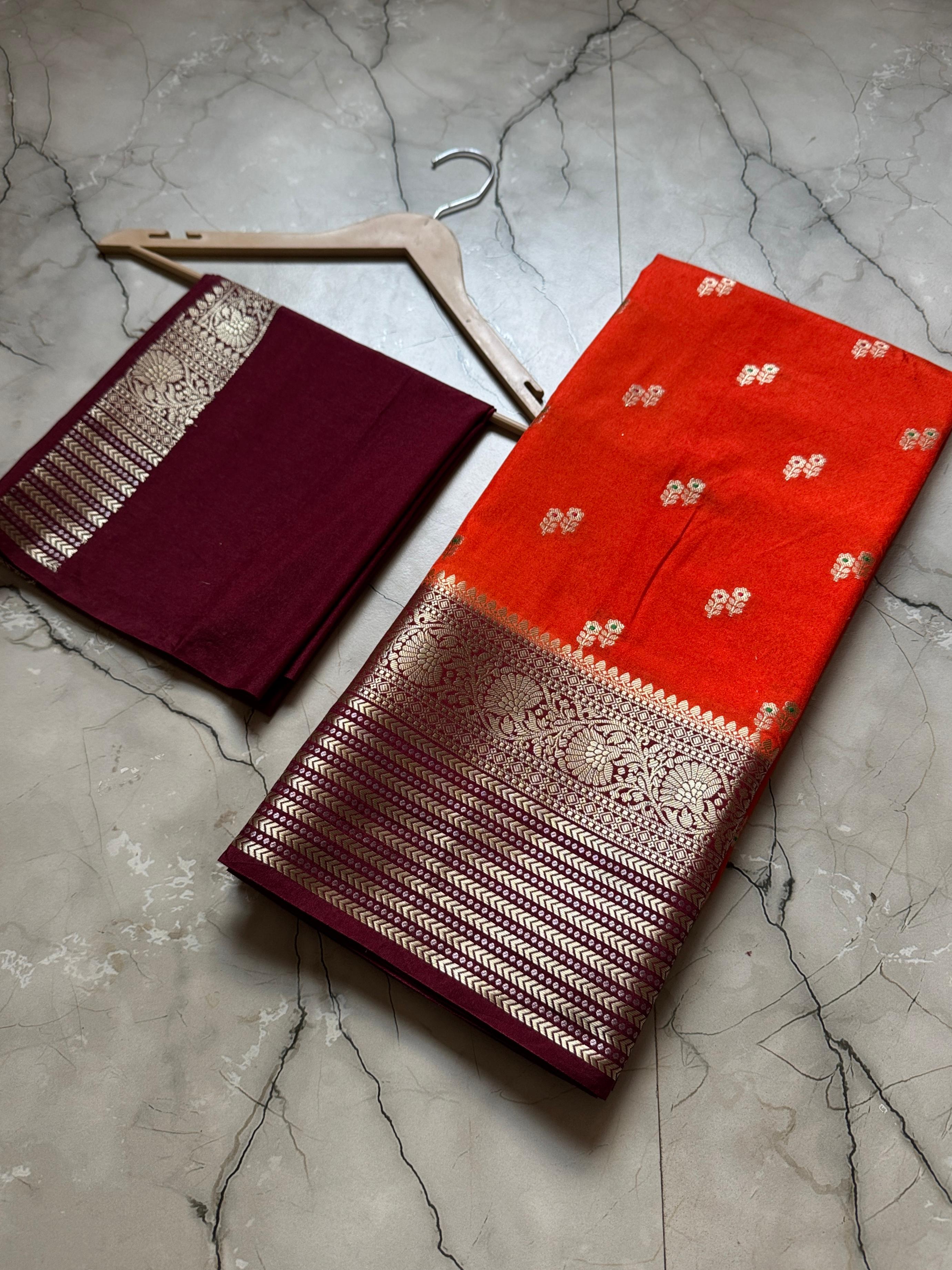 Banarasi Raw Mango Silk Sarees
