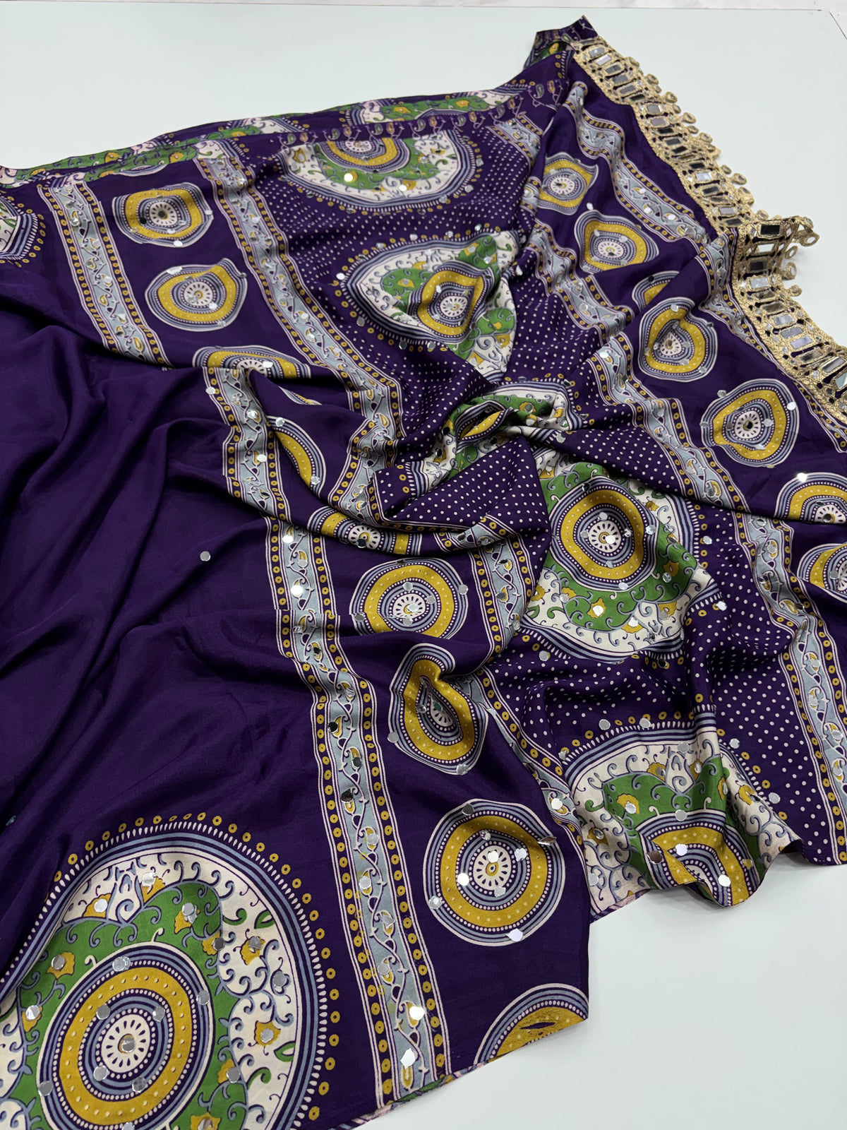 Pure Ajrakh Sartin Viscouse Silk Sarees