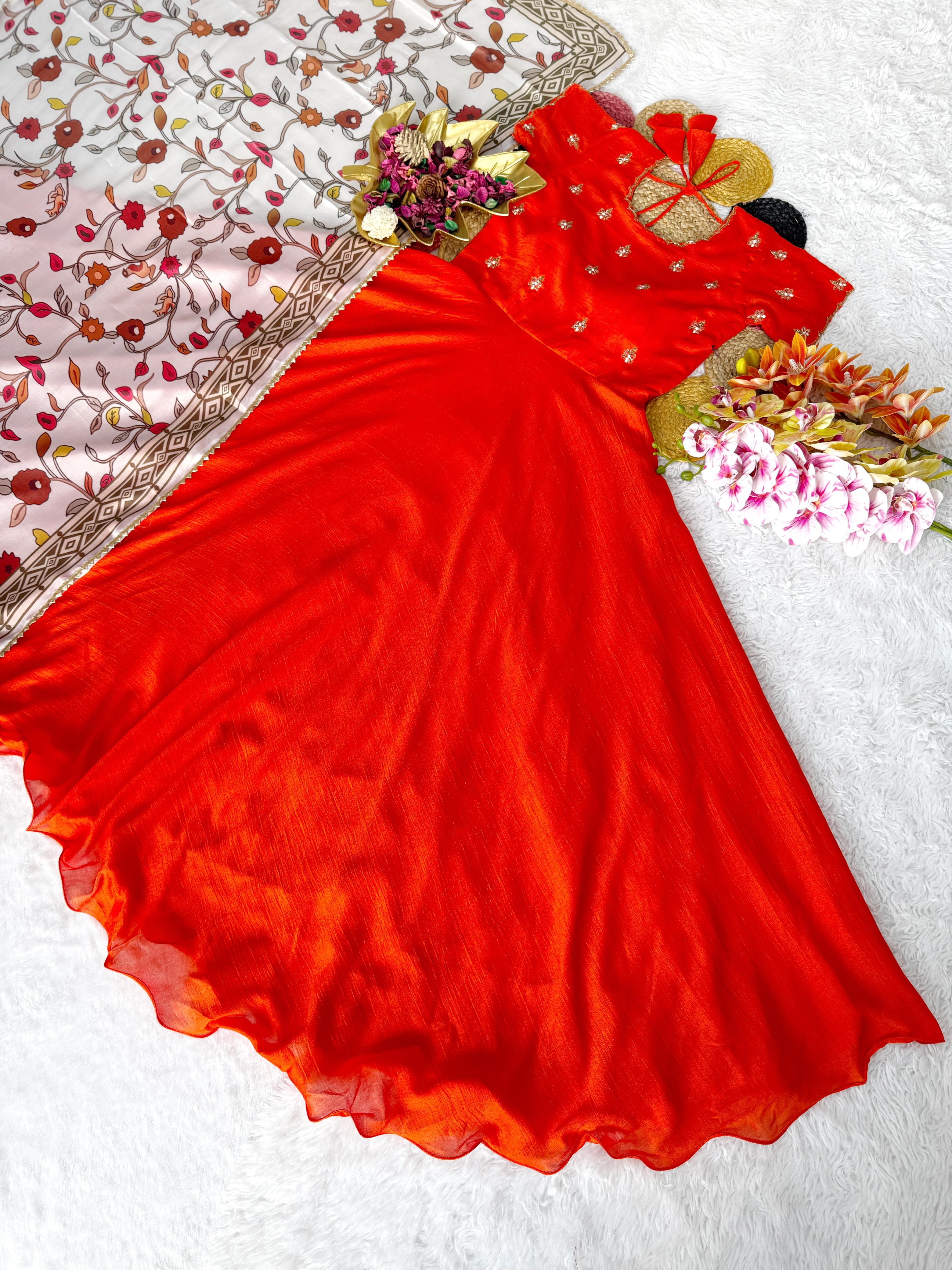 Maggam Work Gown with Designer Duppata