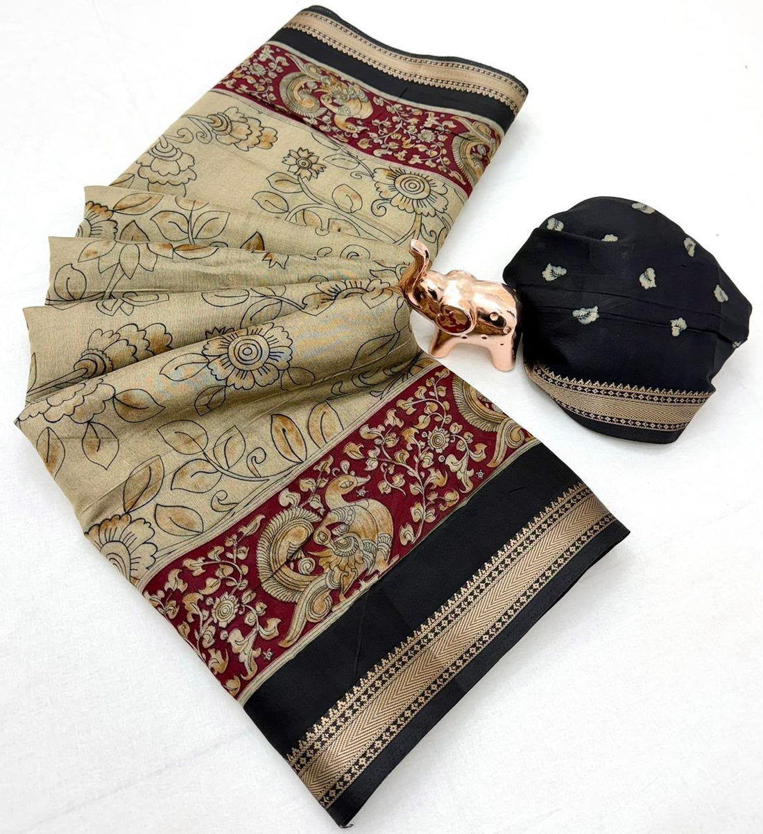 Mul cotton sarees with kalamkari Design